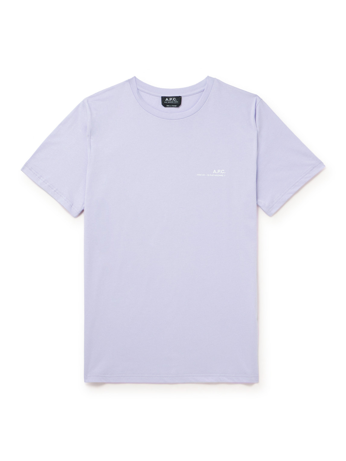 Apc Logo-print Cotton-jersey T-shirt In Purple