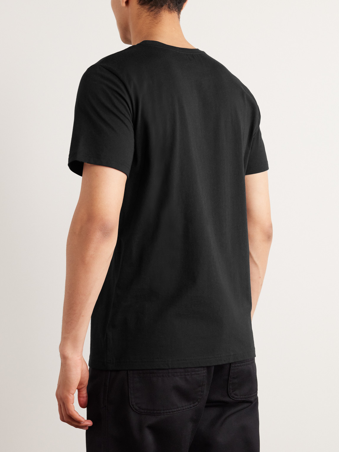 Shop A.p.c. Logo-print Cotton-jersey T-shirt In Black