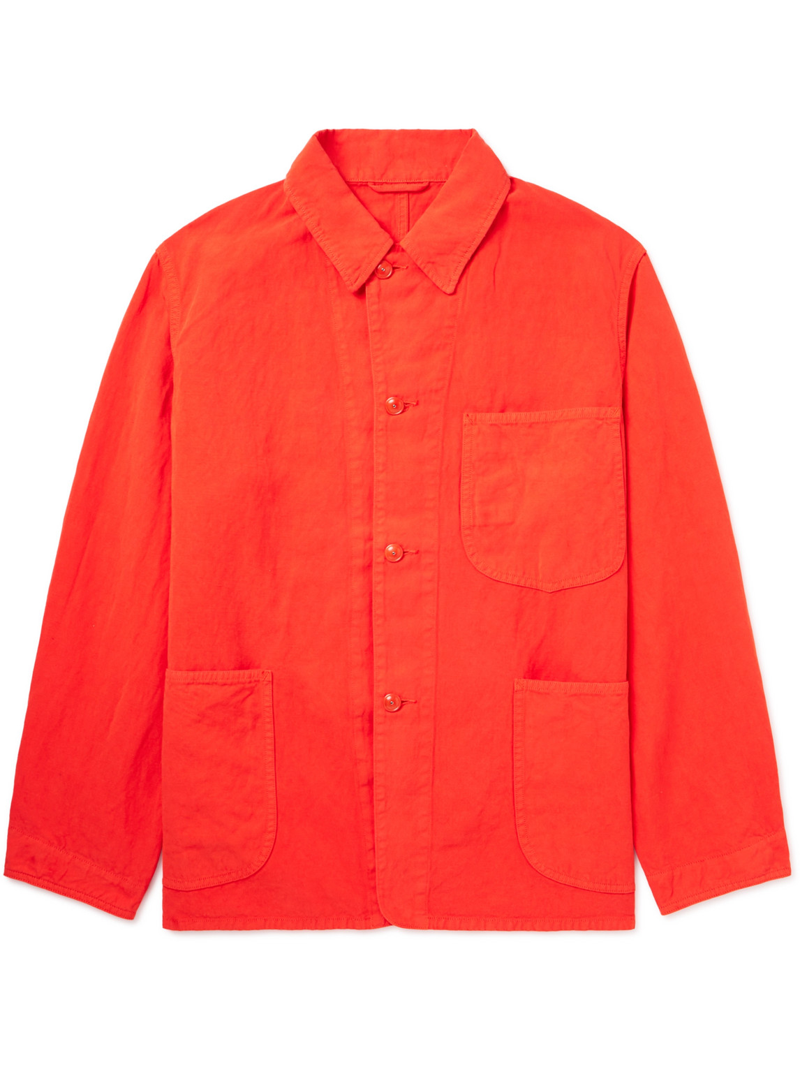 Kaptain Sunshine Cotton And Linen-blend Gabardine Jacket In Red