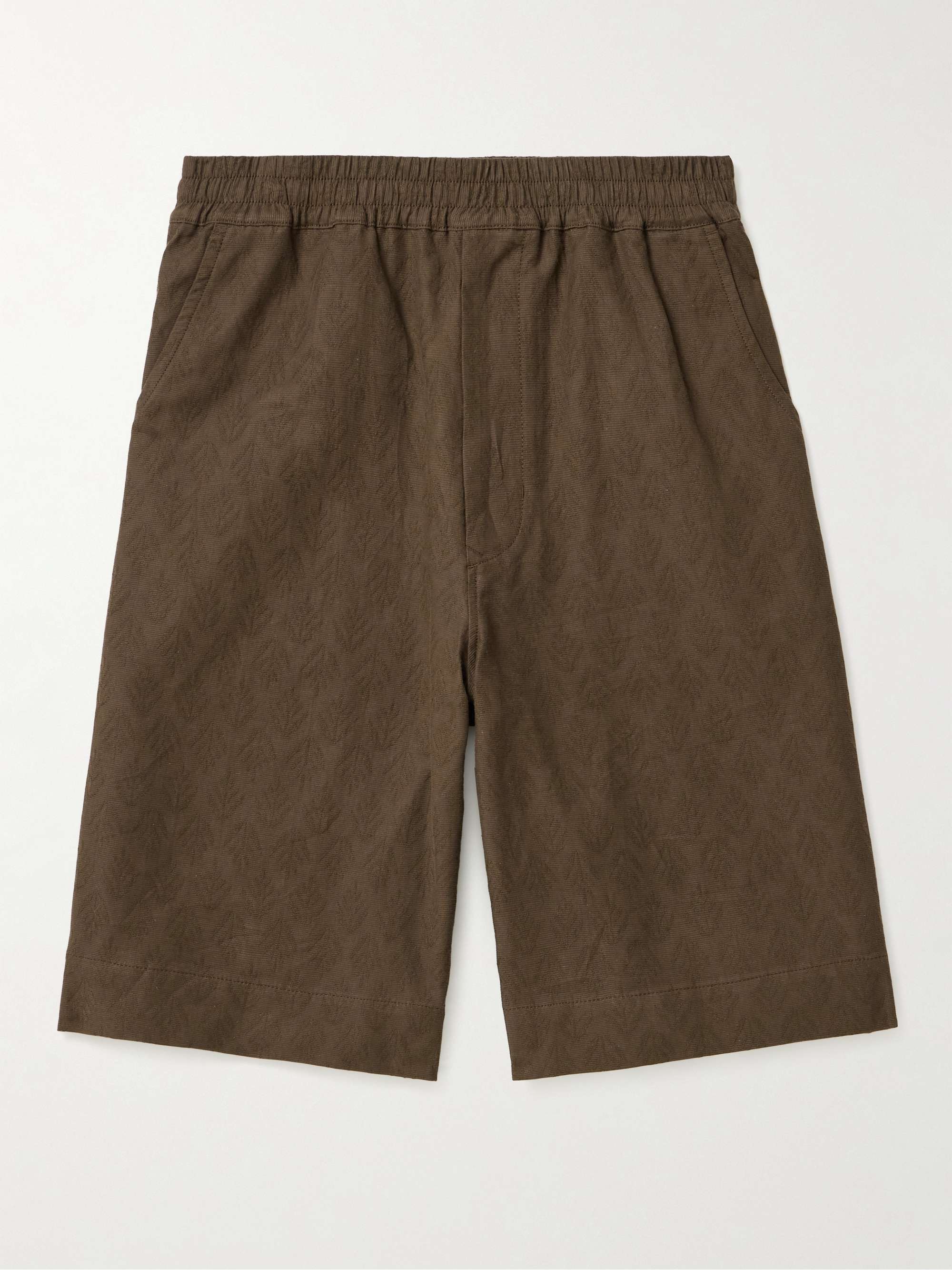 MERELY MADE Straight-Leg Cotton-Jacquard Drawstring Shorts for Men | MR ...