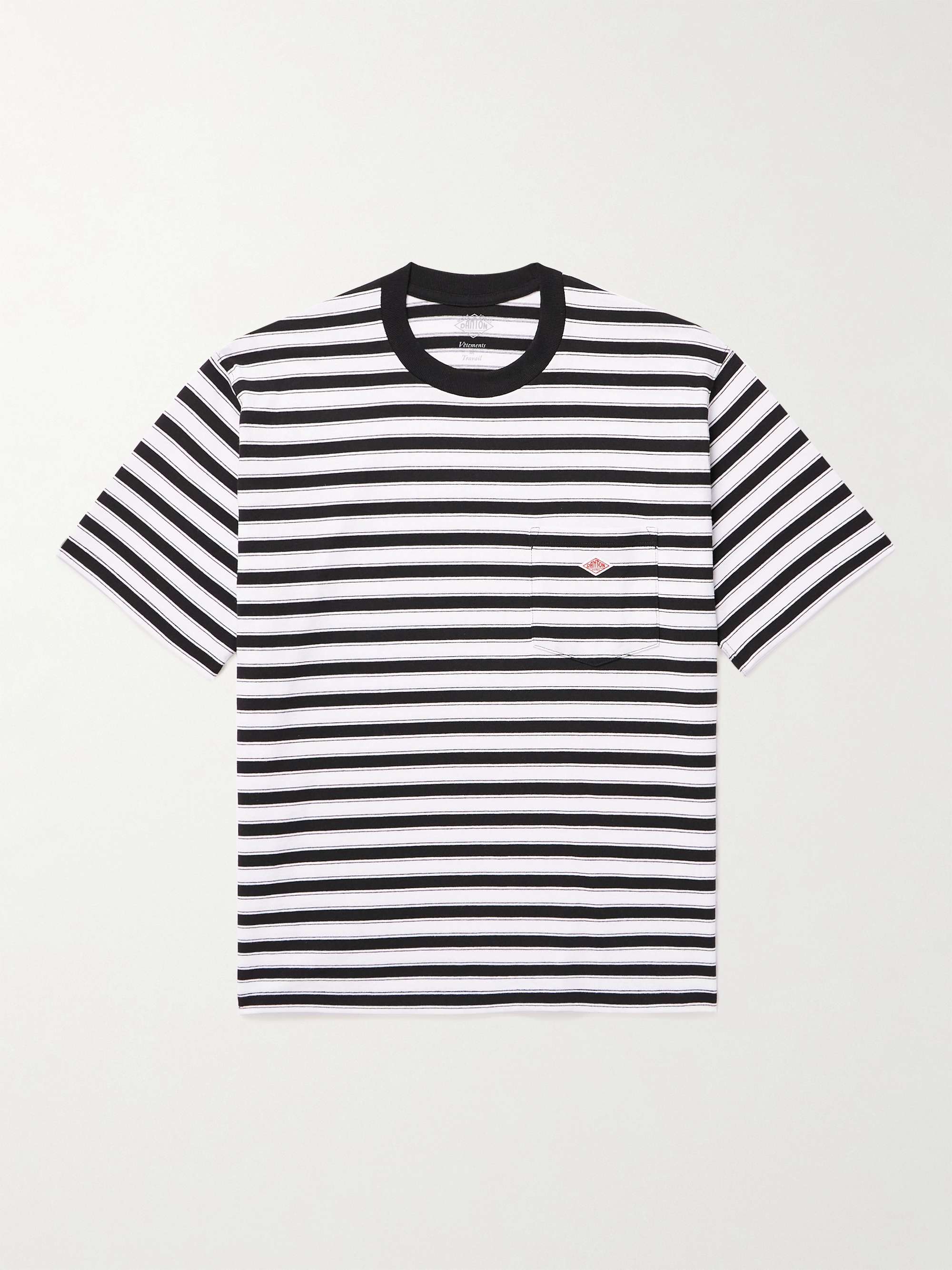 DANTON Logo-Appliquéd Striped Cotton-Blend Jersey T-Shirt for Men | MR ...