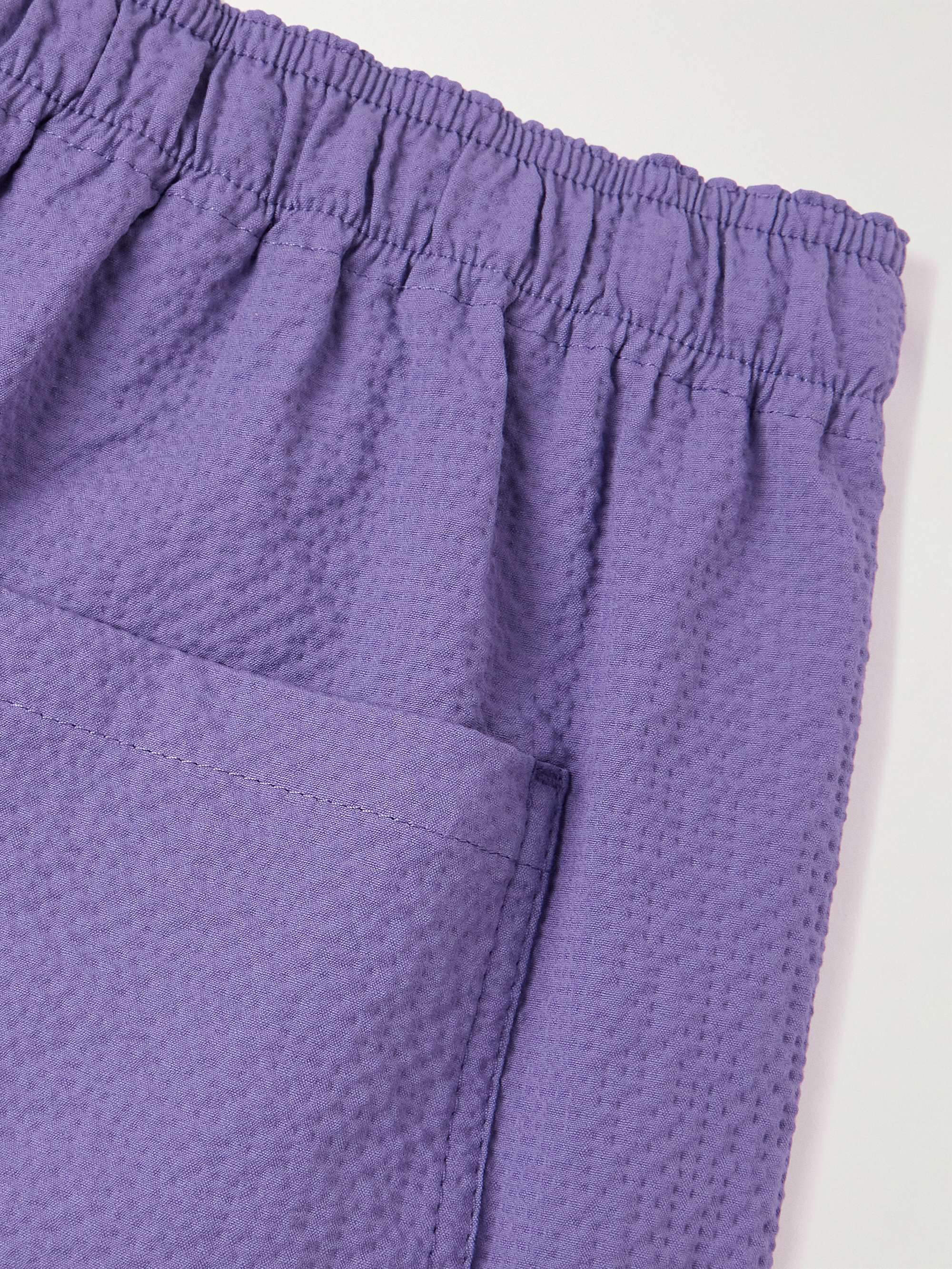 HOWLIN' Magic Straight-Leg Cotton-Blend Seersucker Drawstring Shorts