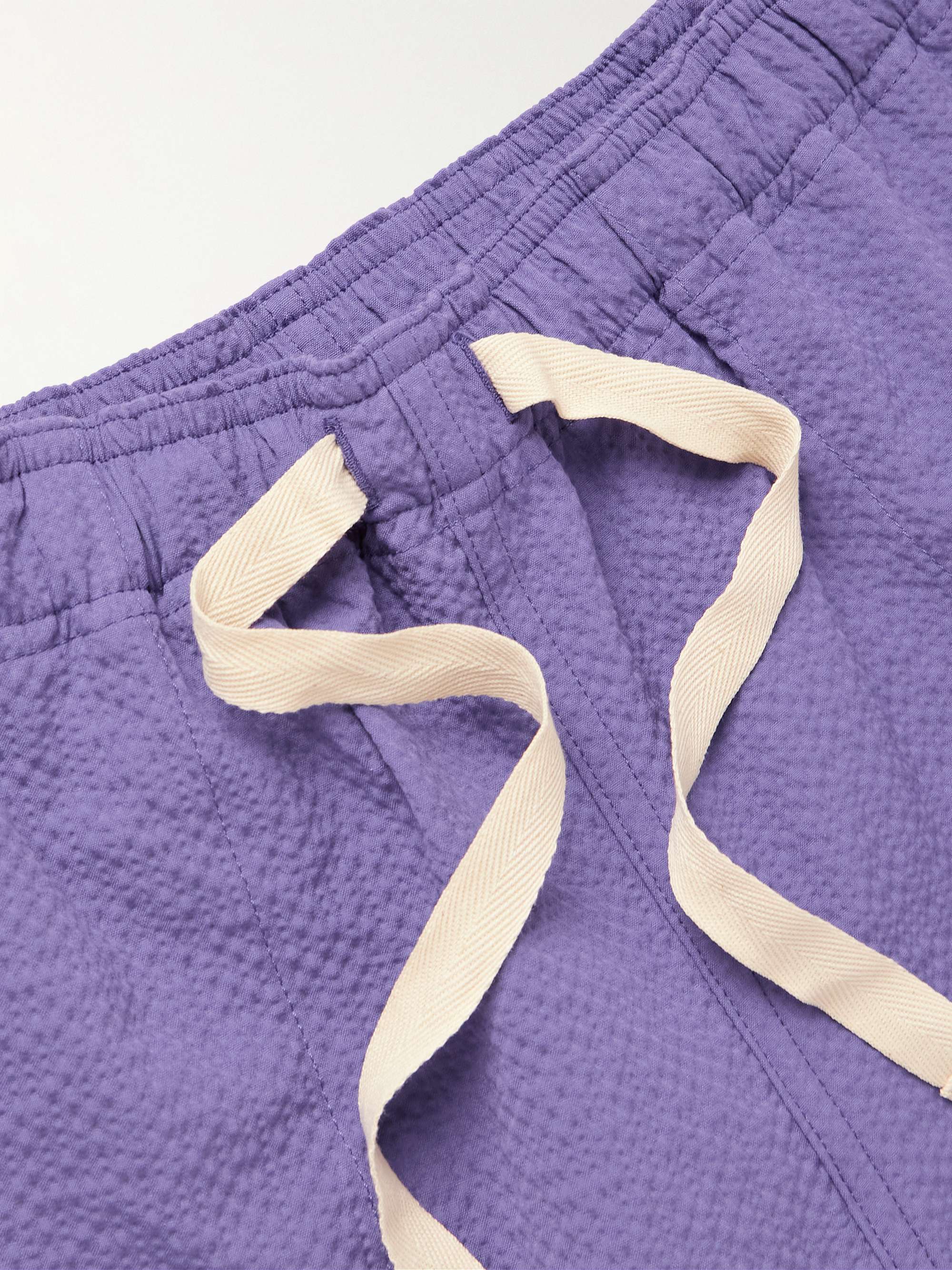 HOWLIN' Magic Straight-Leg Cotton-Blend Seersucker Drawstring Shorts
