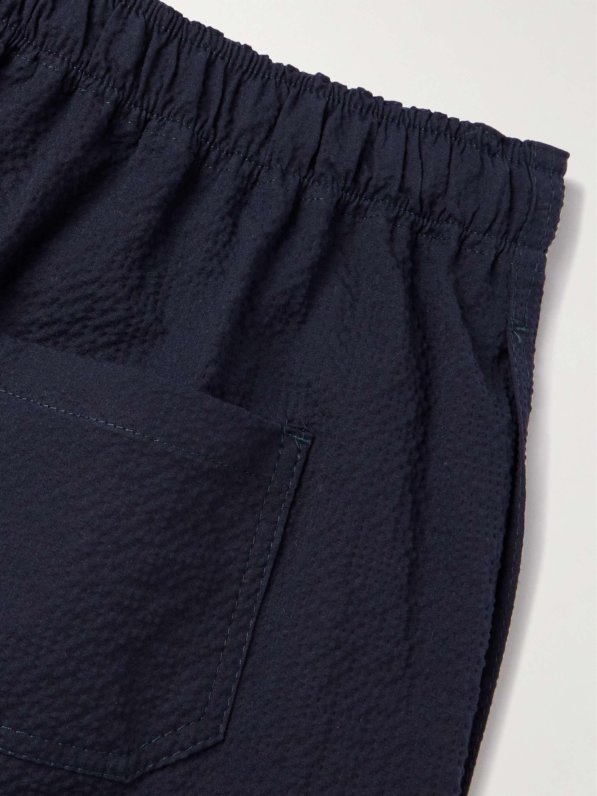 HOWLIN' Magic Straight-Leg Cotton-Blend Seersucker Drawstring Shorts