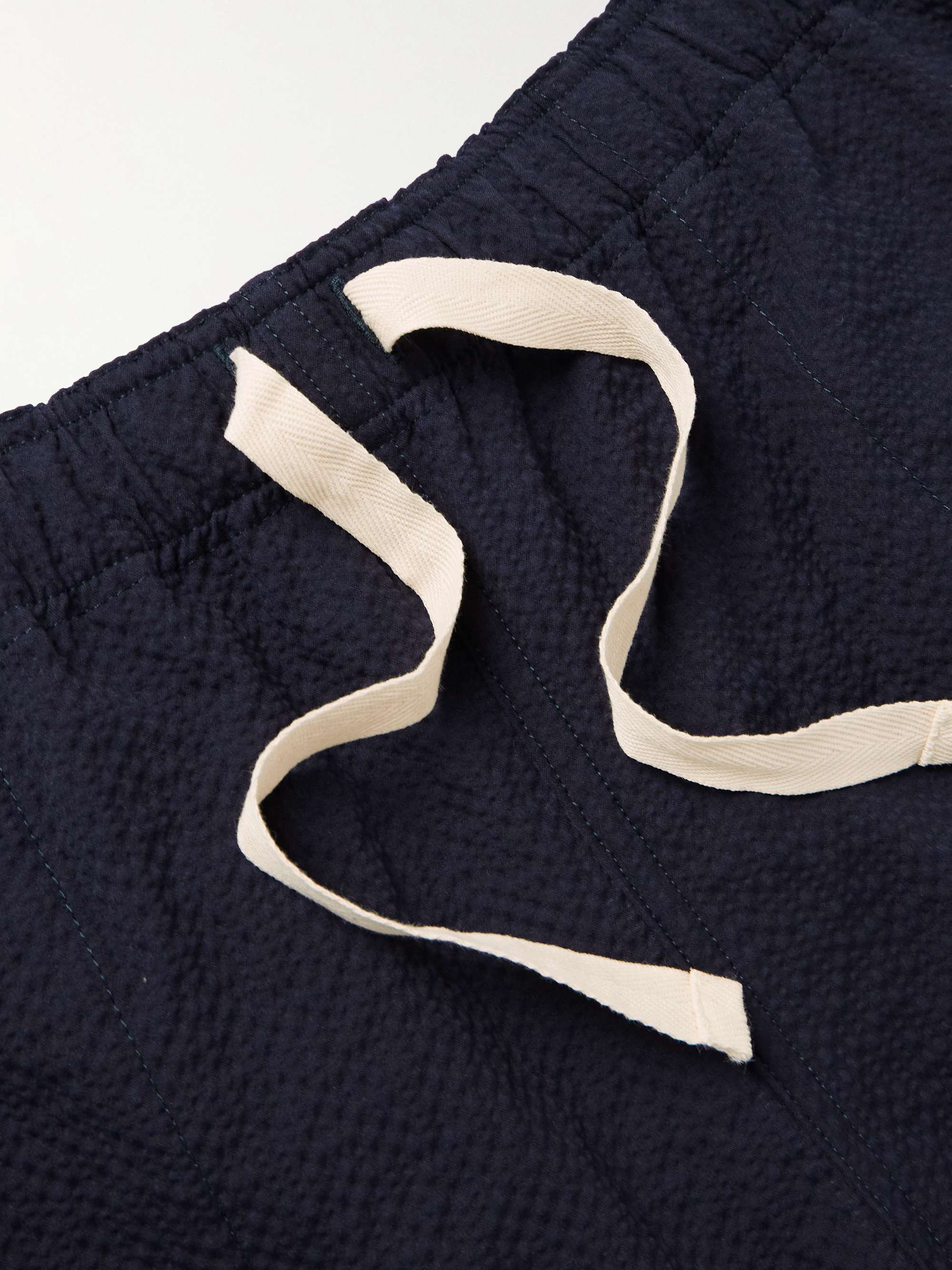 HOWLIN' Magic Straight-Leg Cotton-Blend Seersucker Drawstring Shorts