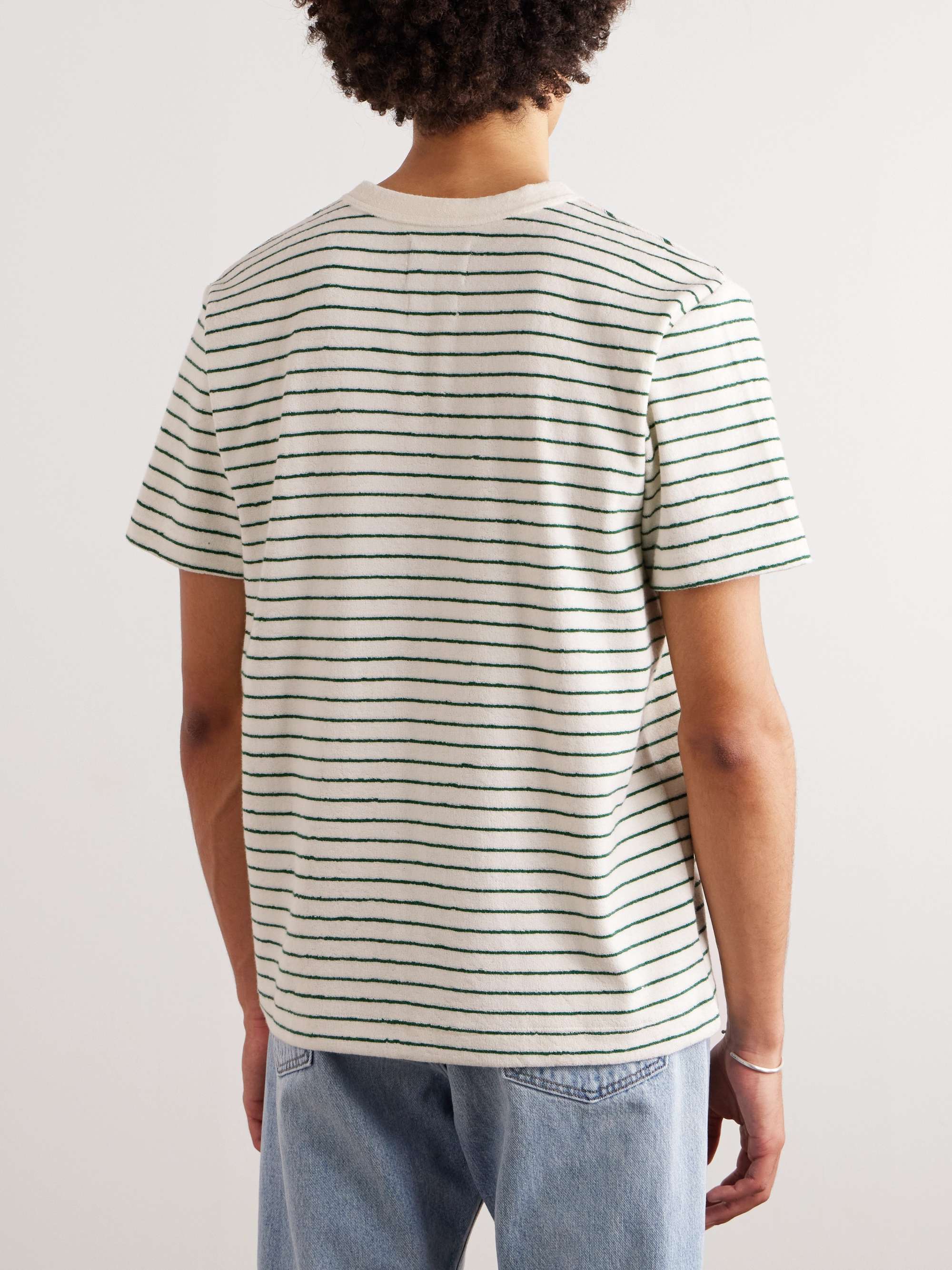 HOWLIN' Psycho Killer Striped Cotton-Blend Terry T-Shirt