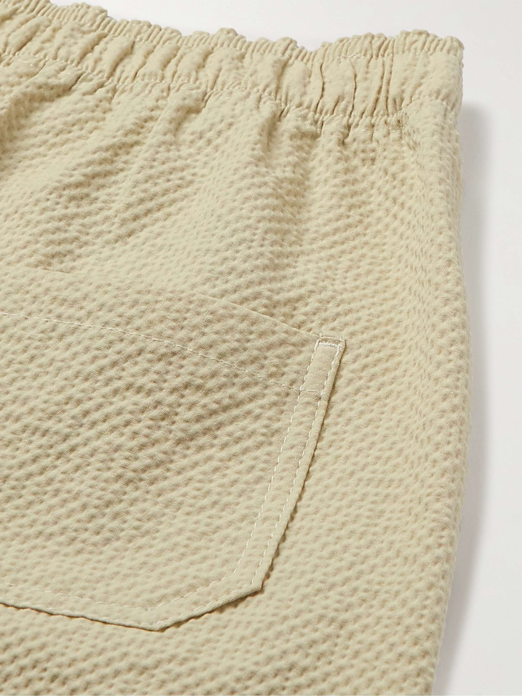 HOWLIN' Magic Straight-Leg Cotton-Blend Seersucker Drawstring Shorts