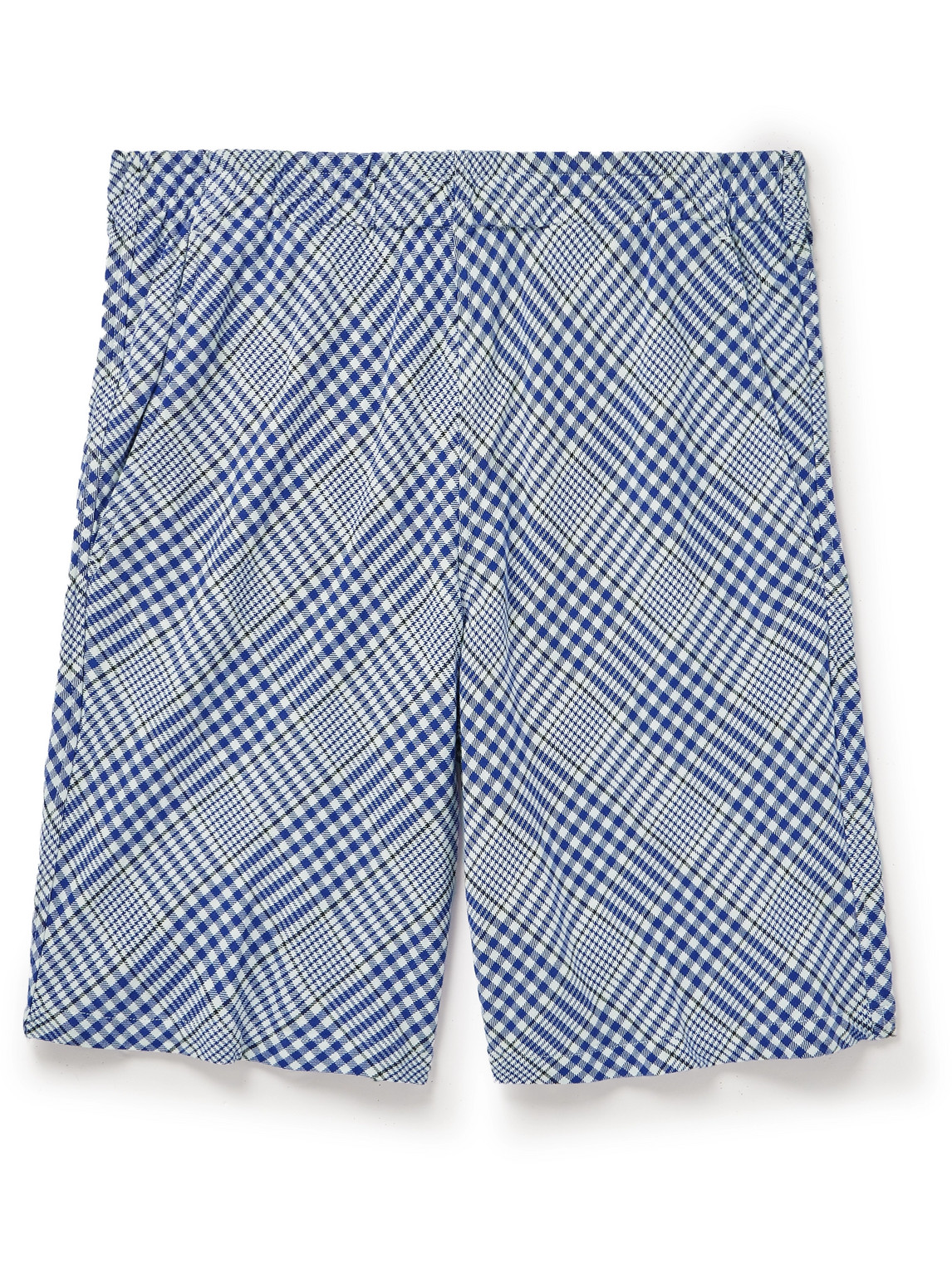 Straight-Leg Checked Cotton Shorts