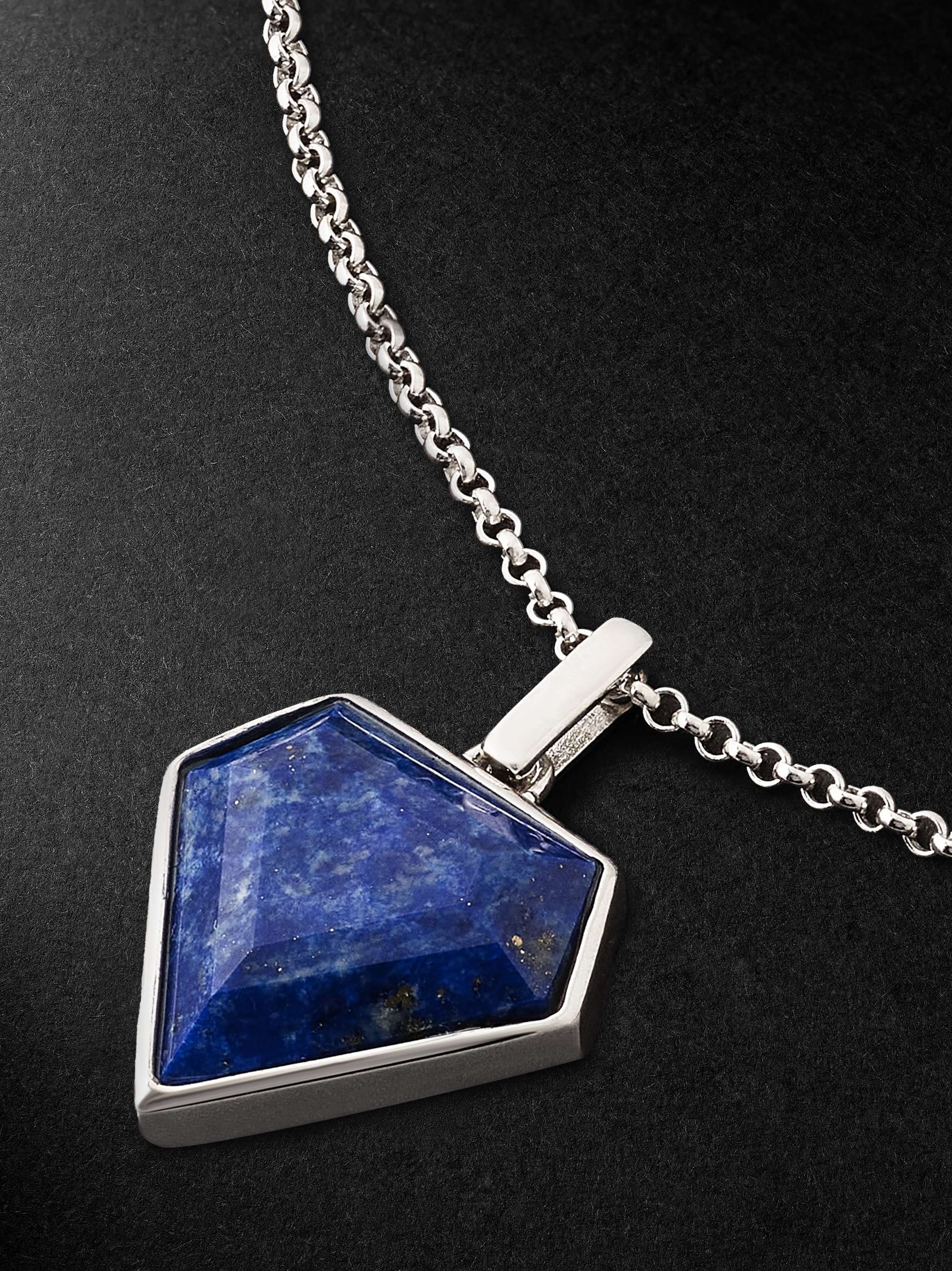 MATEO Silver Lapis Lazuli Pendant Necklace for Men MR PORTER