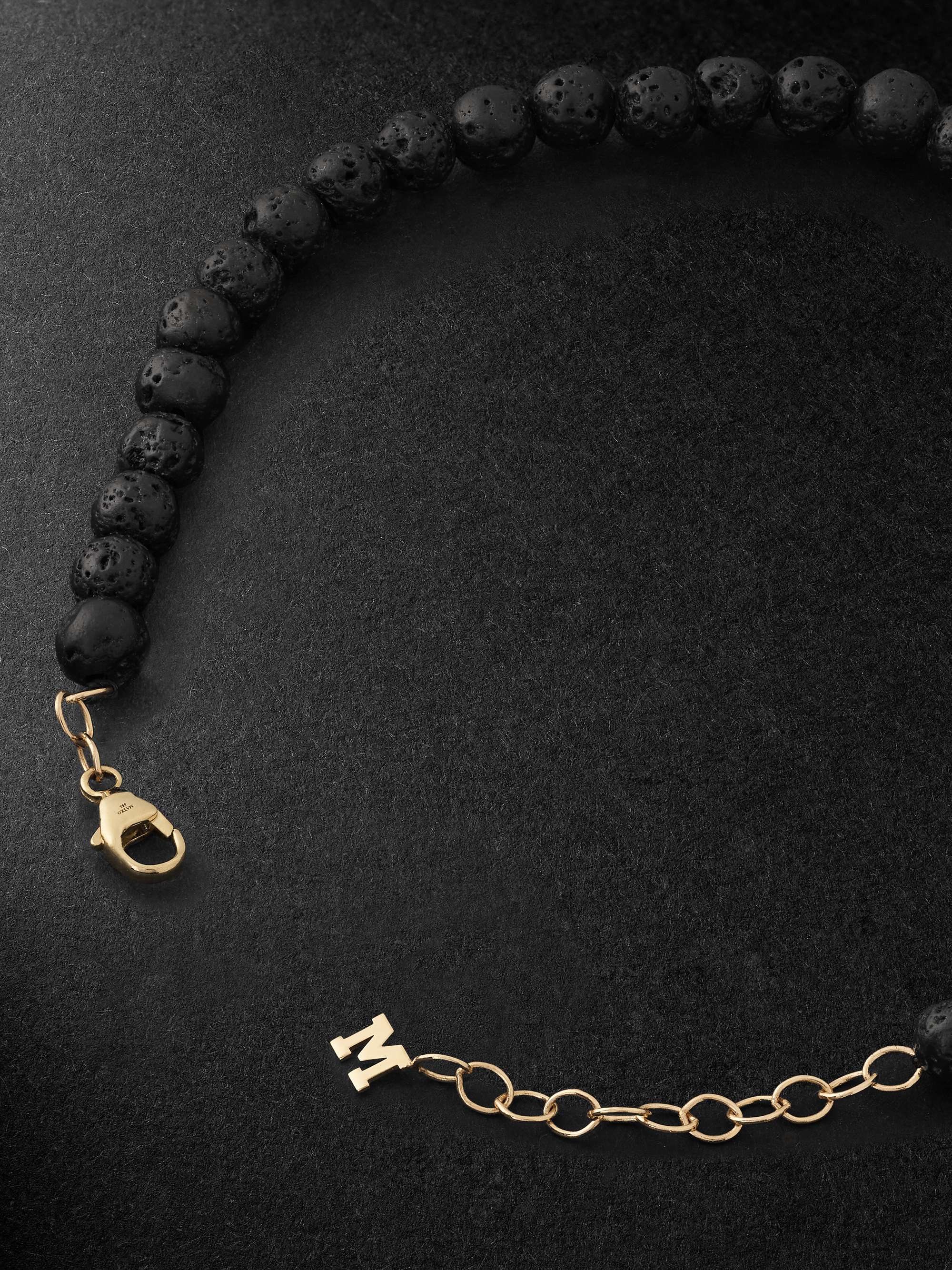 MATEO Lava Rock Gold Beaded Bracelet
