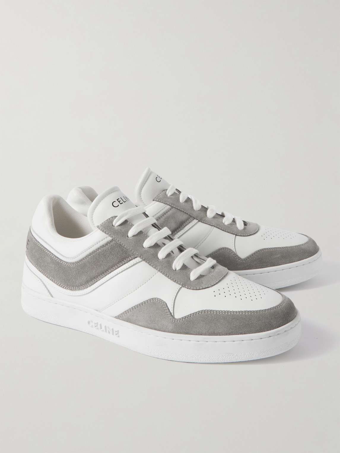 Celine Suede-trimmed Leather Sneakers In Animal Print