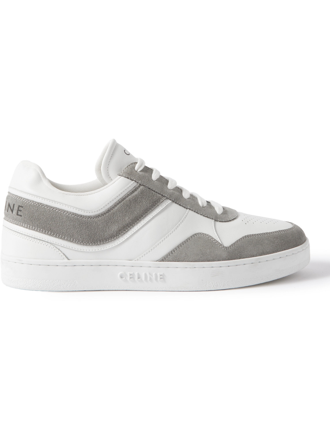 Celine Suede-trimmed Leather Sneakers In Animal Print