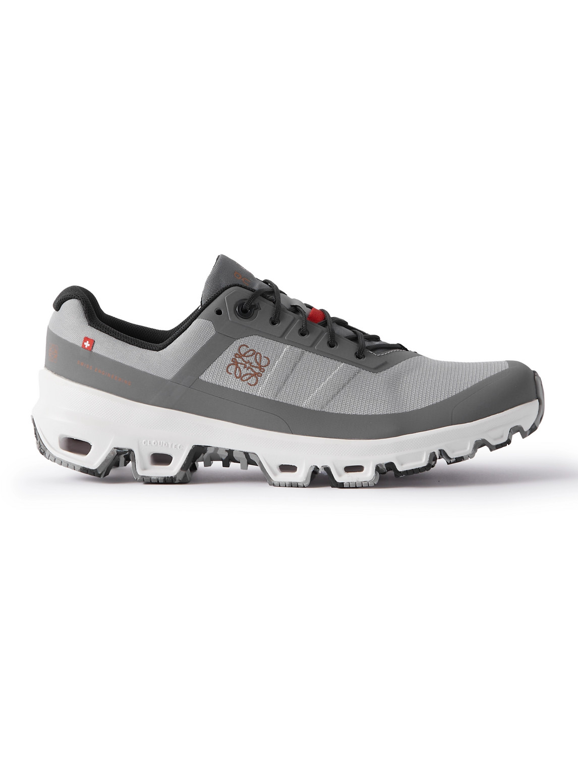 Loewe On Cloudventure Shell-trimmed Mesh Sneakers In Gray