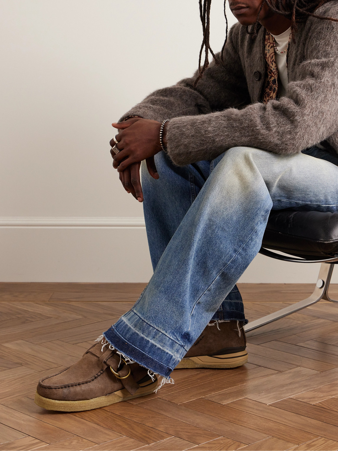 Shop Visvim Magoon Suede Boots In Brown