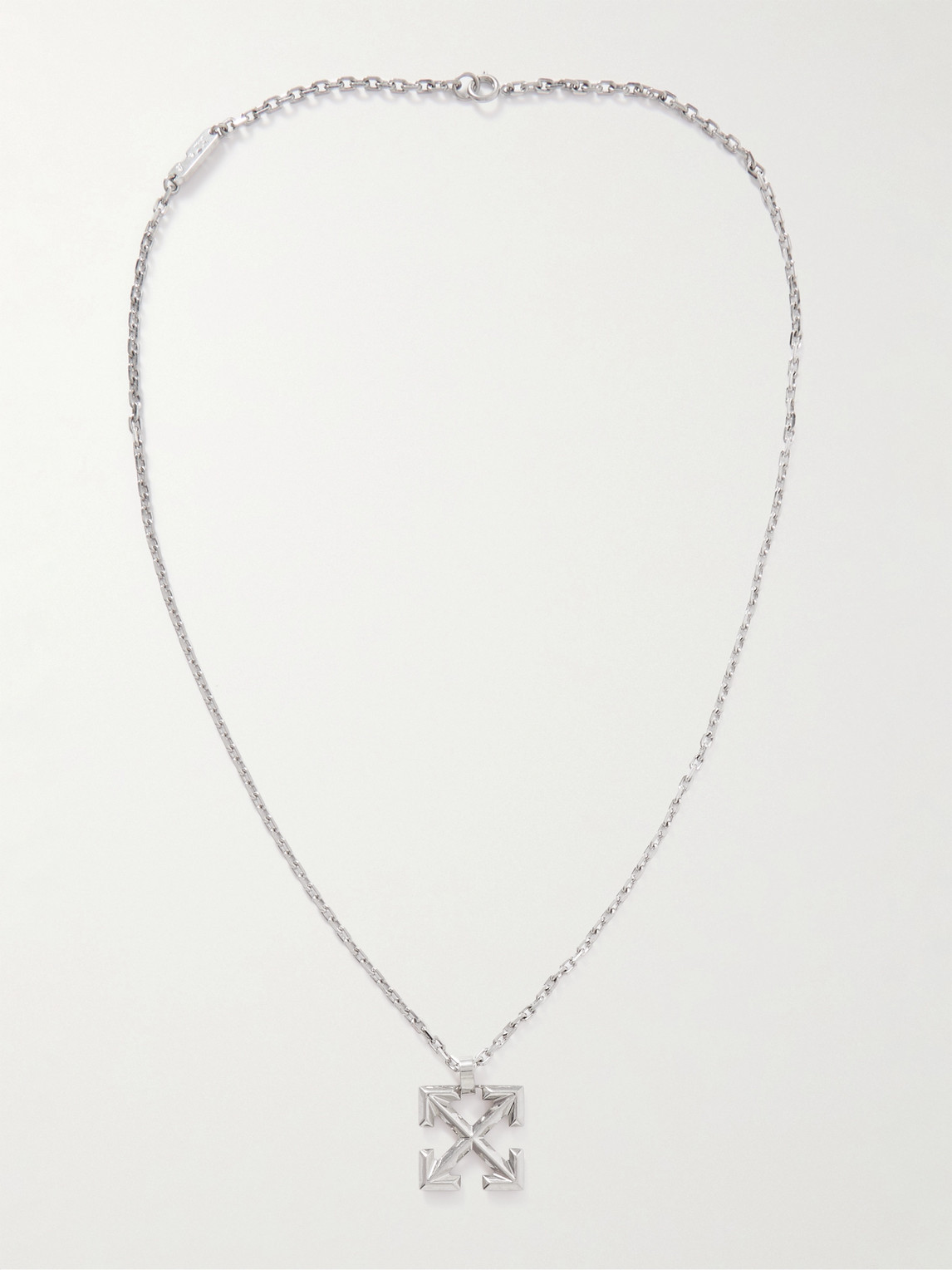 Shop Off-white Arrow Silver-tone Chain Necklace
