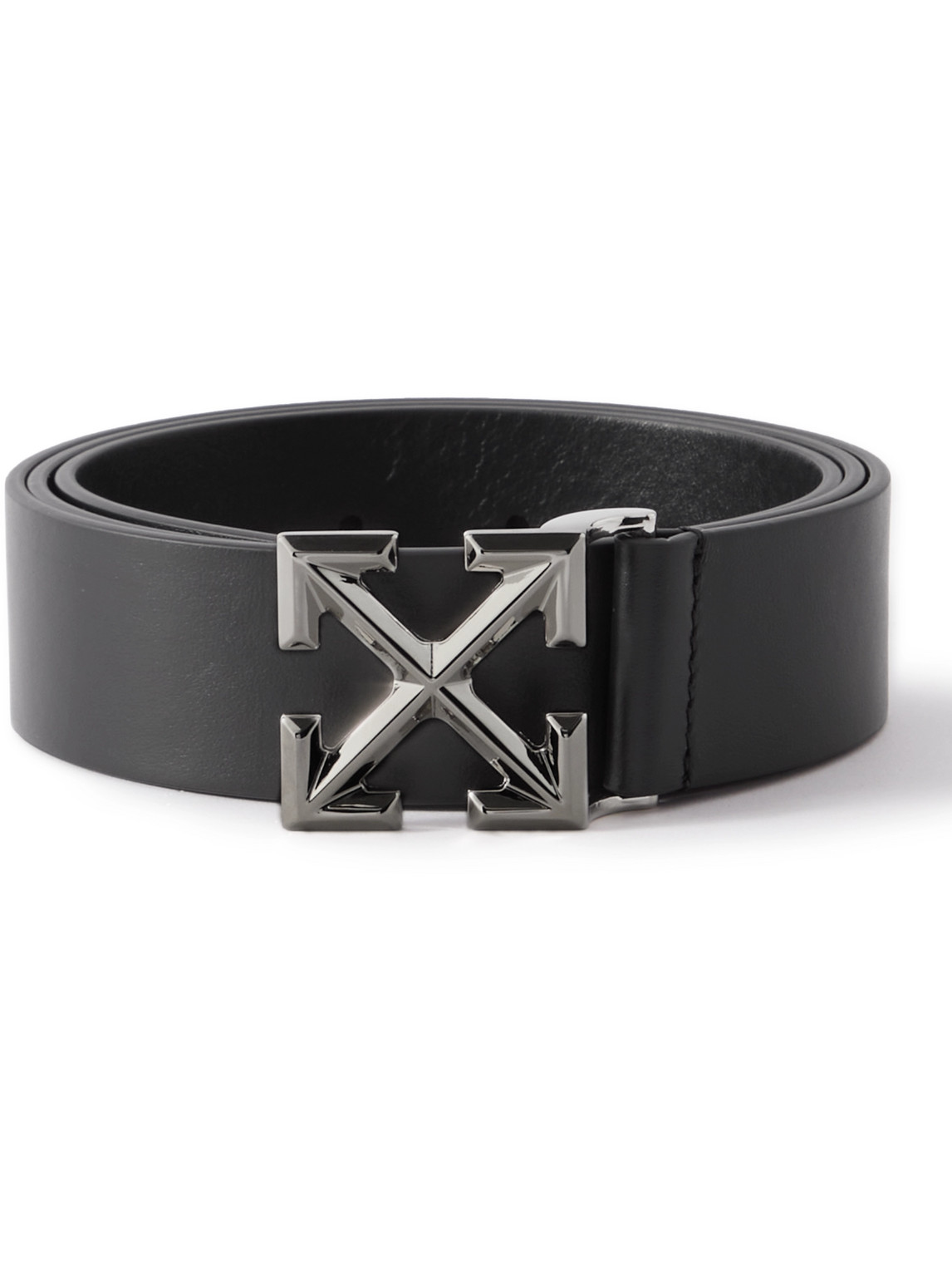 Off-white Arrow 3.5cm Leather Belt In Black