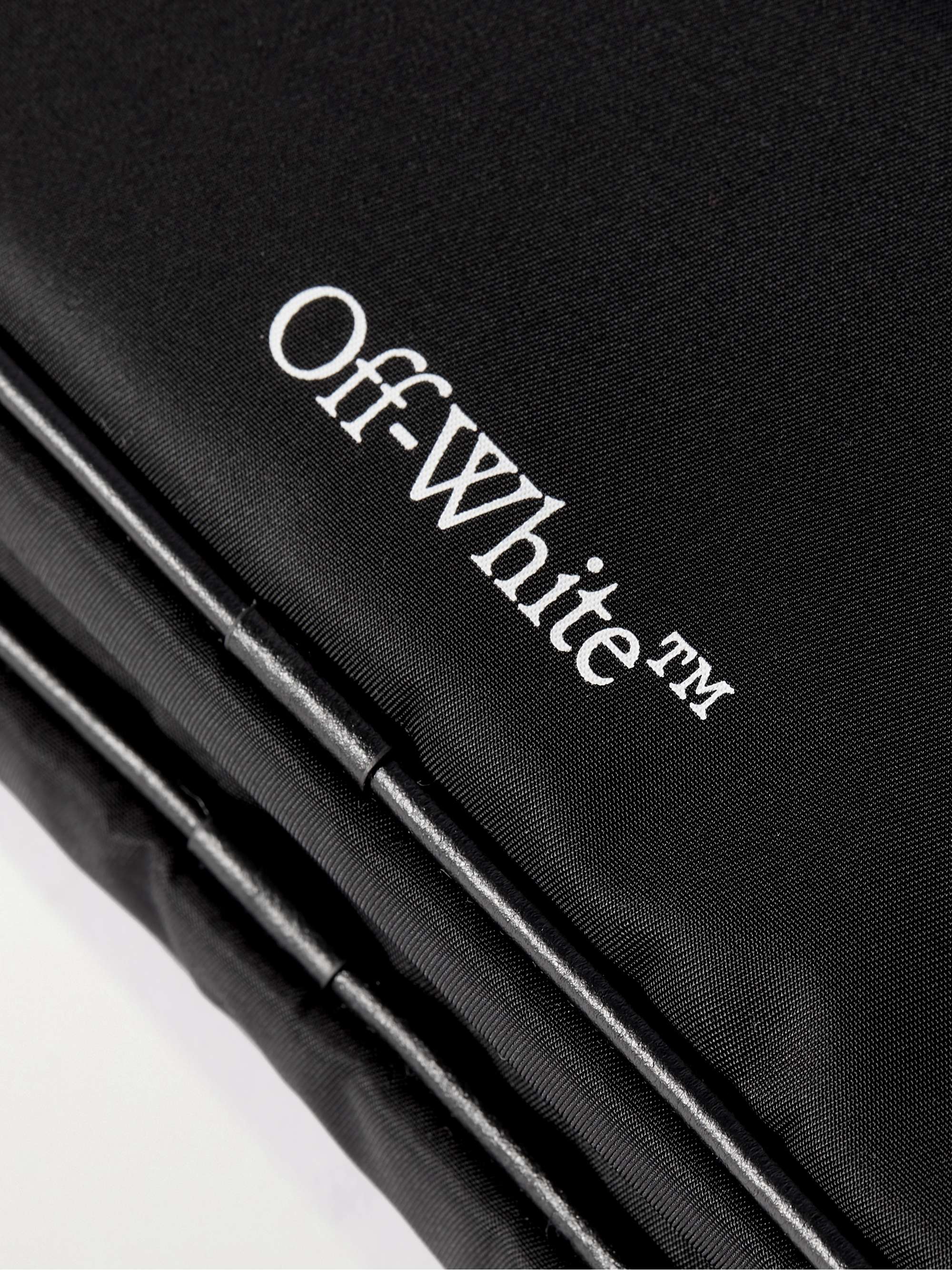 OFF-WHITE Leather-Trimmed Logo-Print Shell Belt Bag