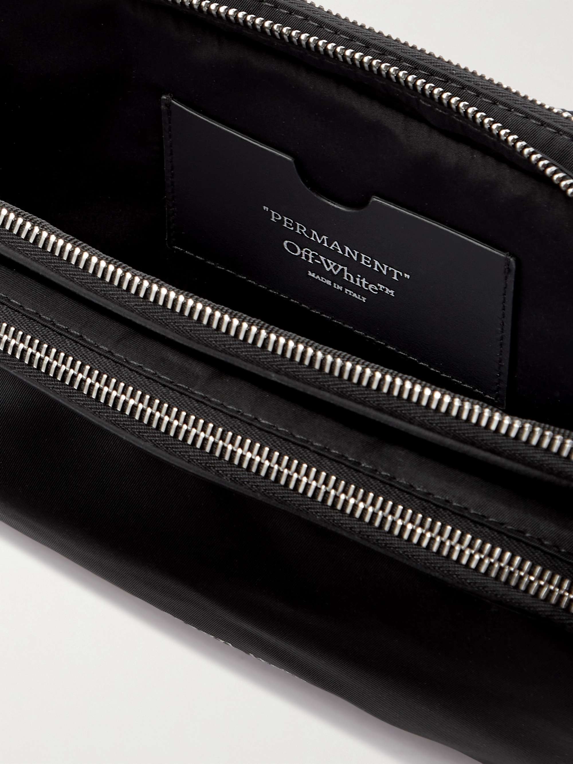 OFF-WHITE Leather-Trimmed Logo-Print Shell Belt Bag