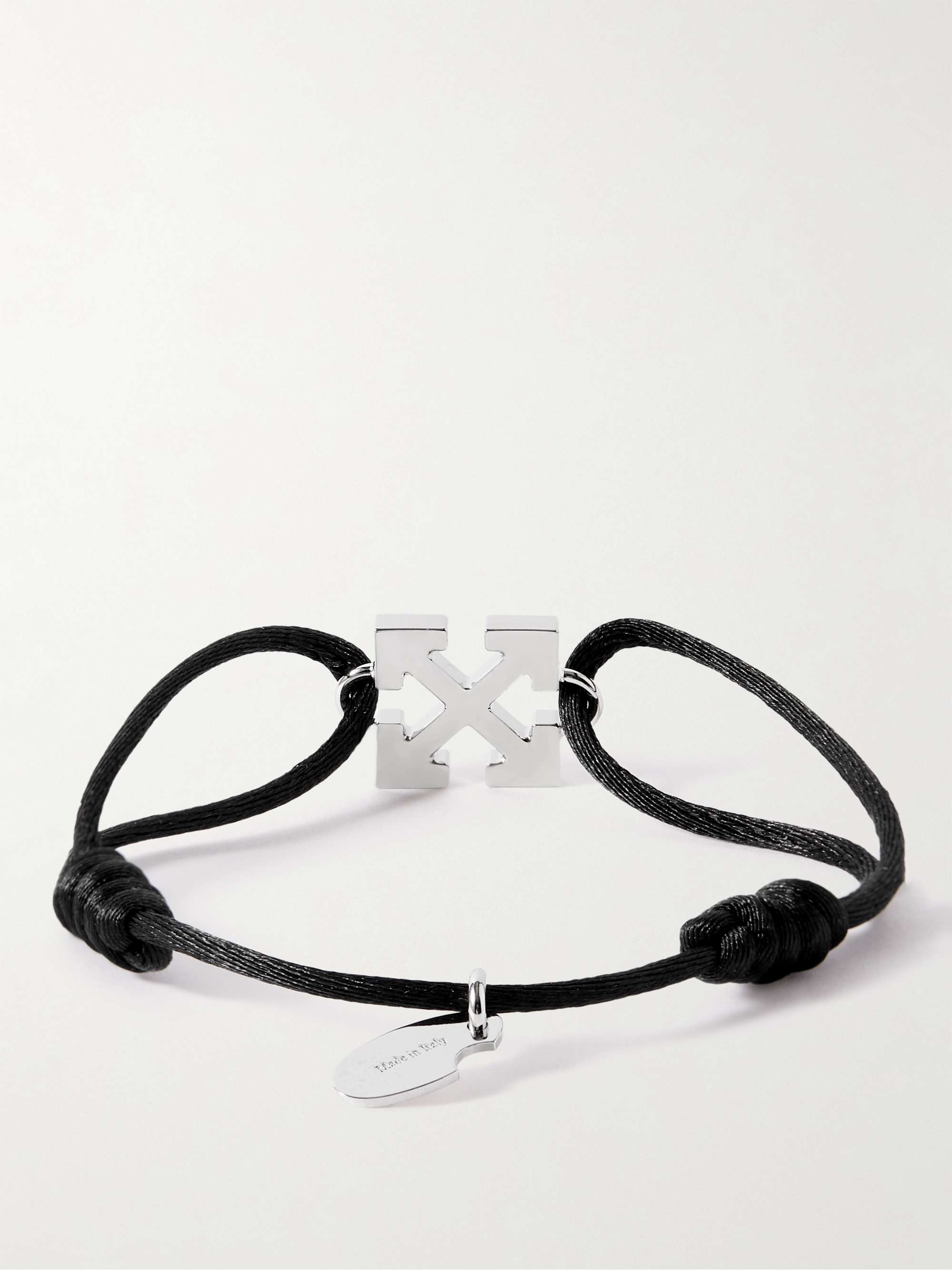 OFF-WHITE Arrow Silver-Tone Cord Bracelet