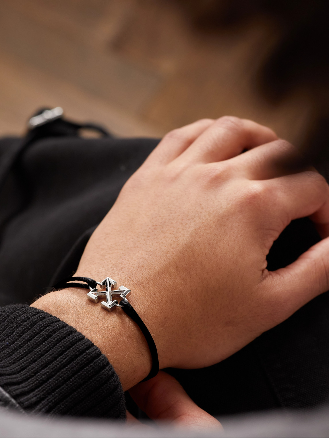 Black Arrow Cord Bracelet