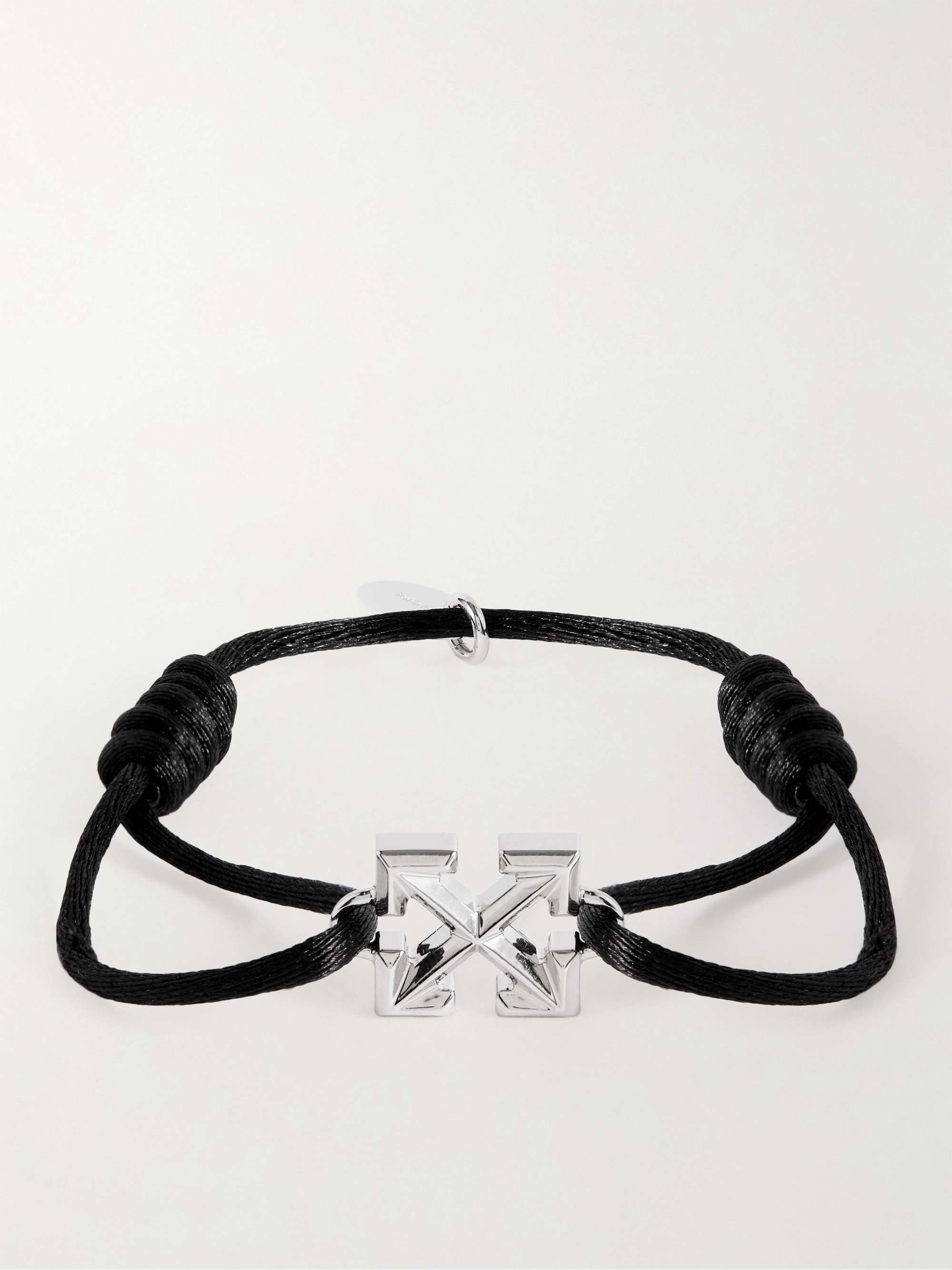 Arrow Silver-Tone and Cord Bracelet