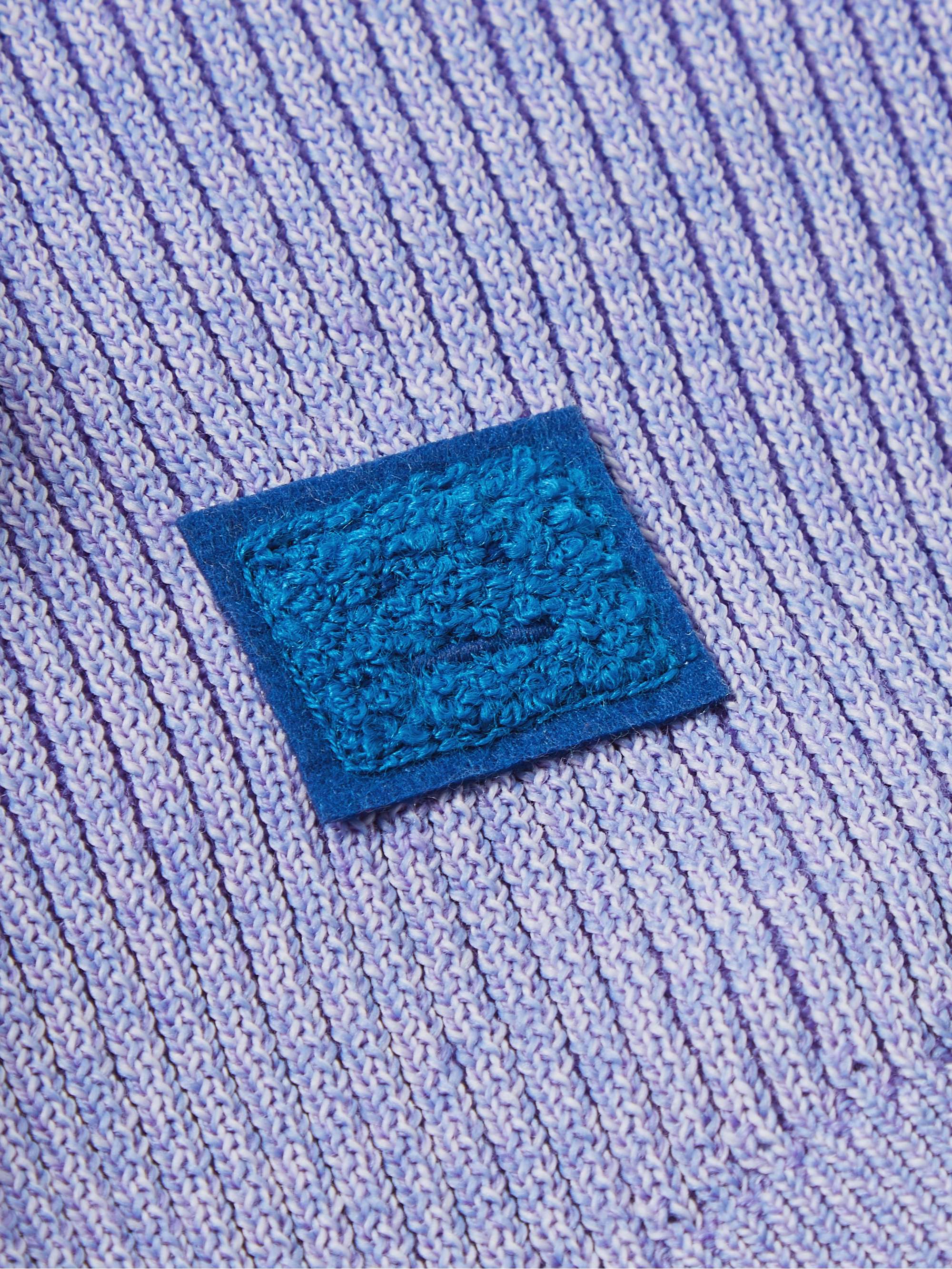 ACNE STUDIOS Logo-Appliquéd Ribbed Wool-Blend Balaclava