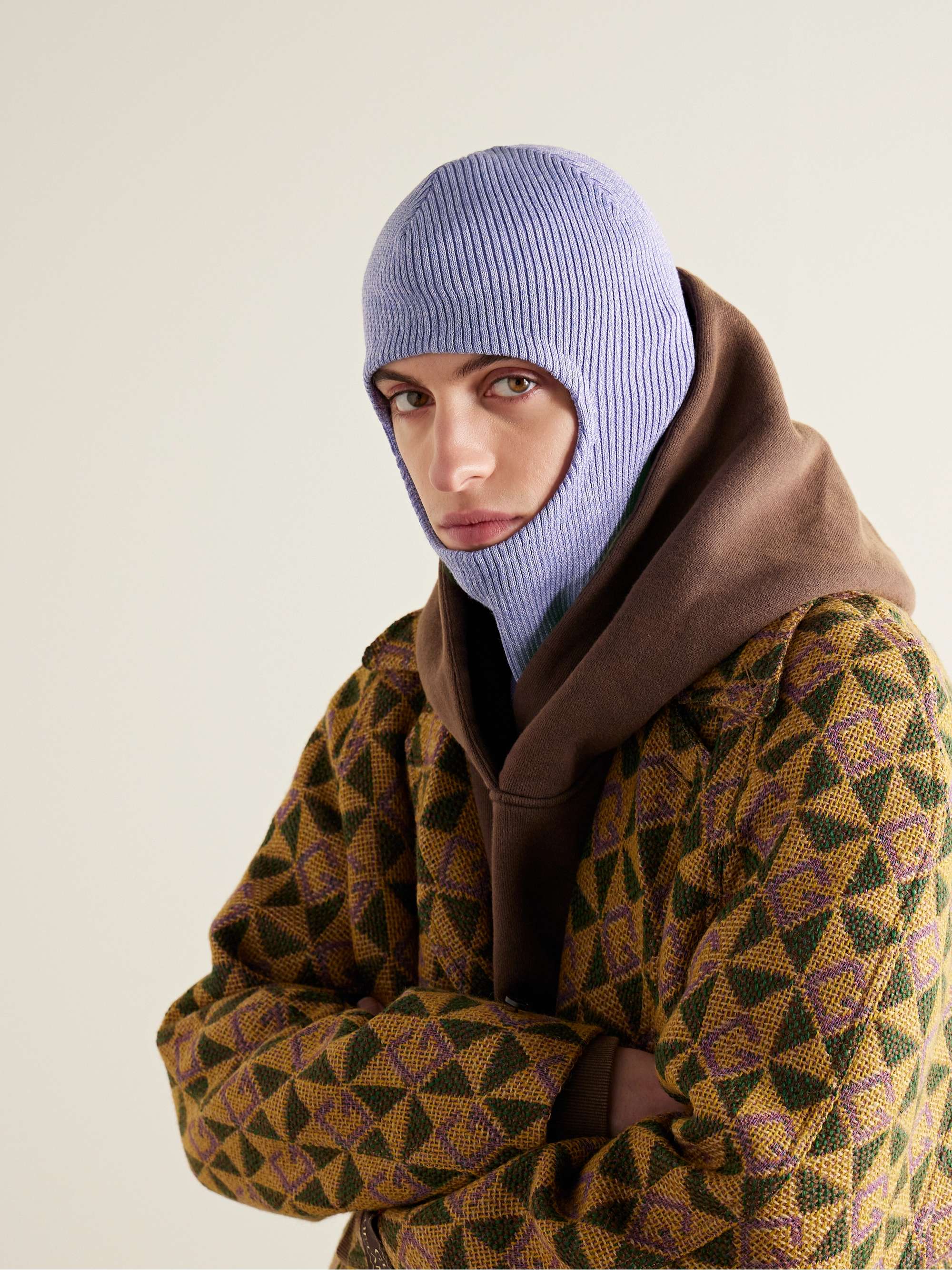 ACNE STUDIOS Logo-Appliquéd Ribbed Wool-Blend Balaclava