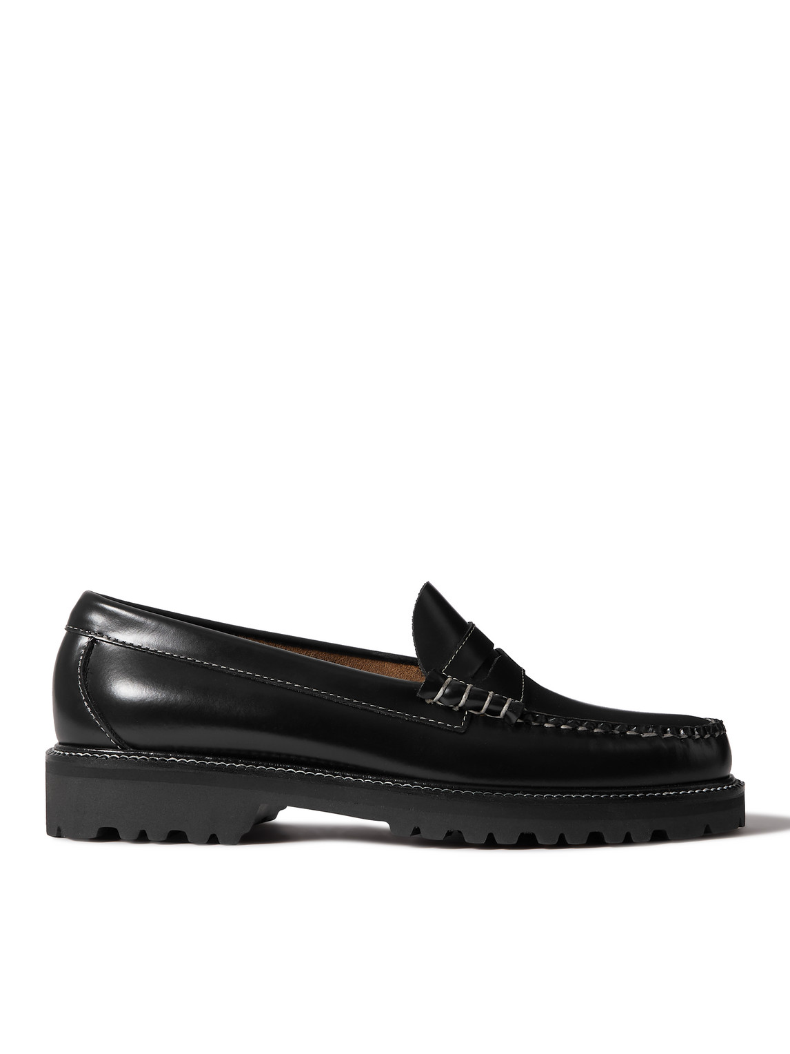 G.h. Bass & Co. Weejun 90 Larson Polished-leather Penny Loafers In Black