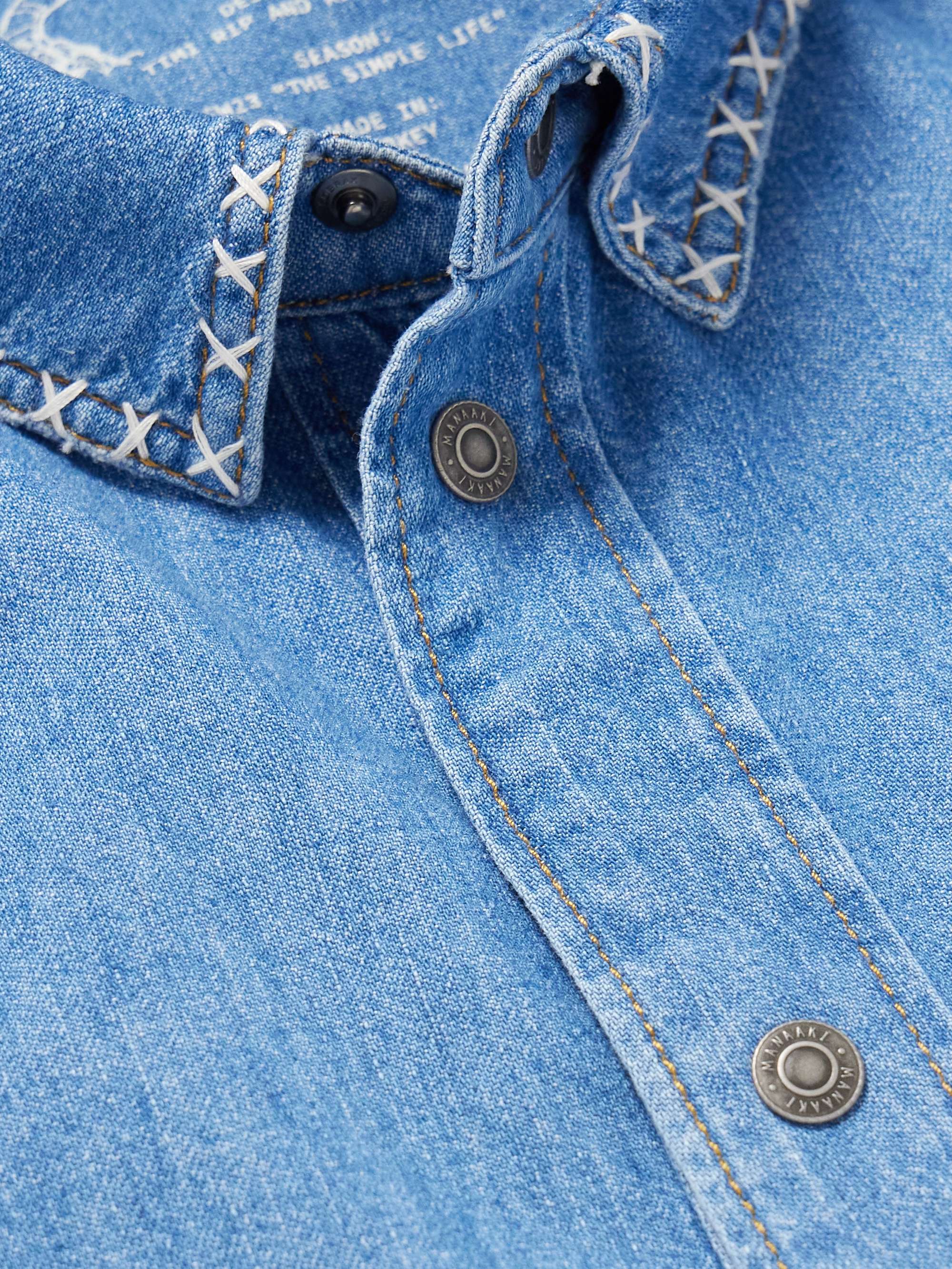 MANAAKI Timi Embroidered Denim Shirt | MR PORTER