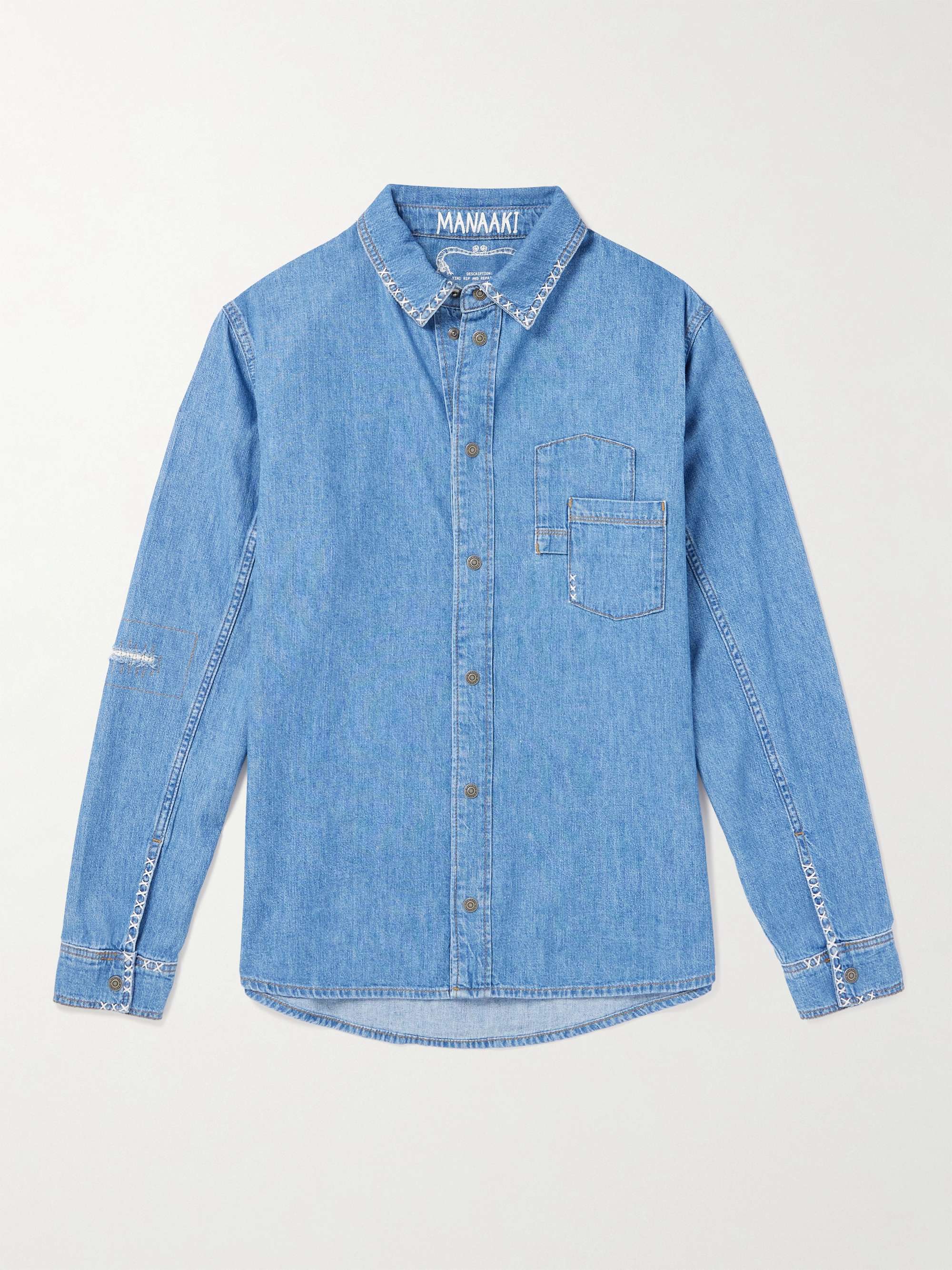 MANAAKI Timi Embroidered Denim Shirt for Men MR PORTER