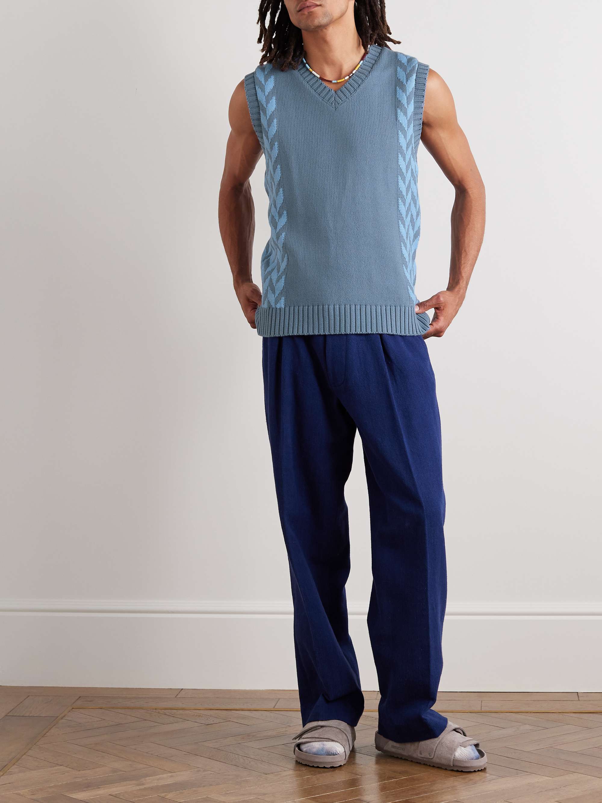 MANAAKI Gilet in cotone a intarsio Manaia