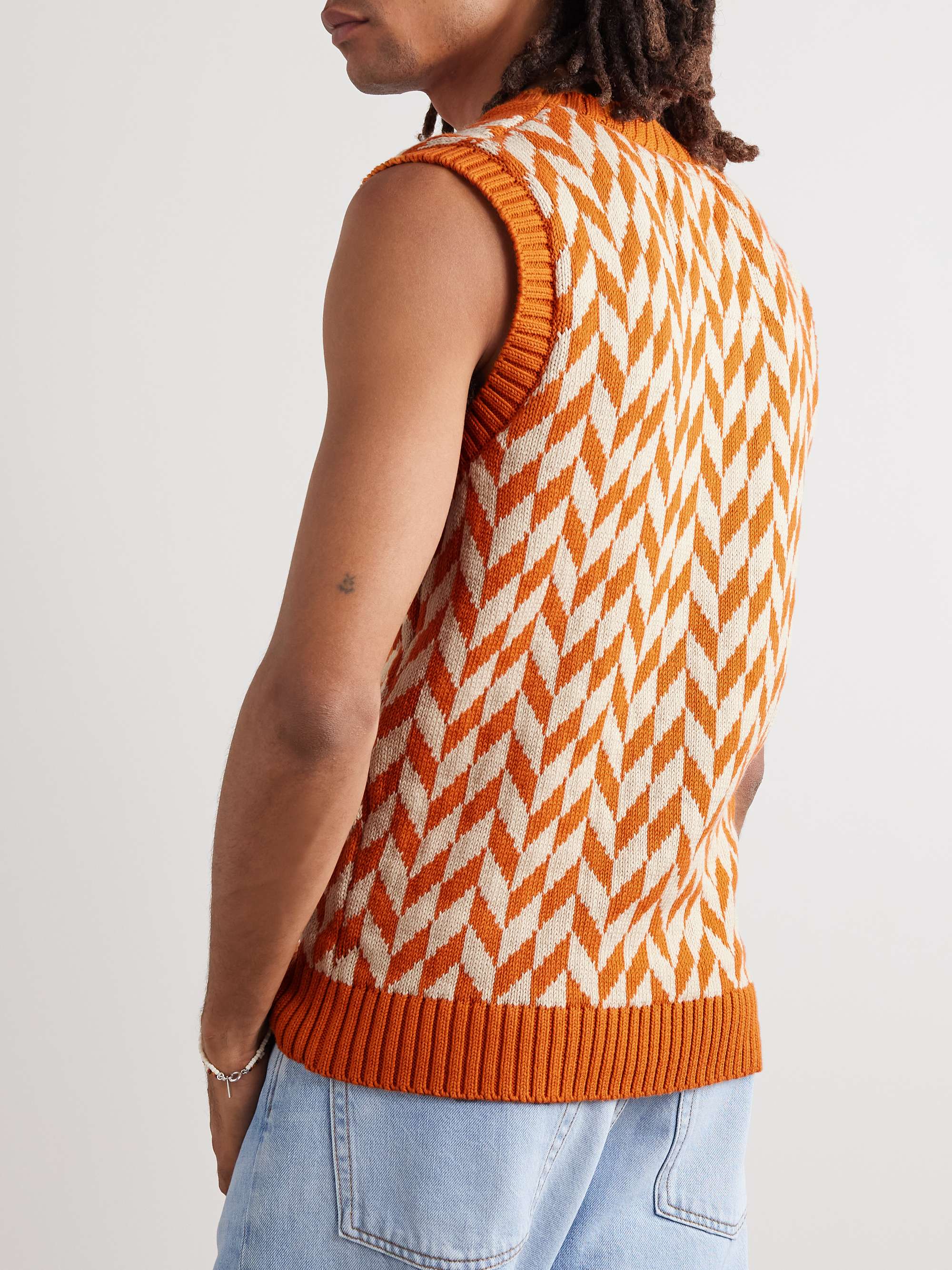 MANAAKI Manaia Intarsia Cotton Sweater Vest