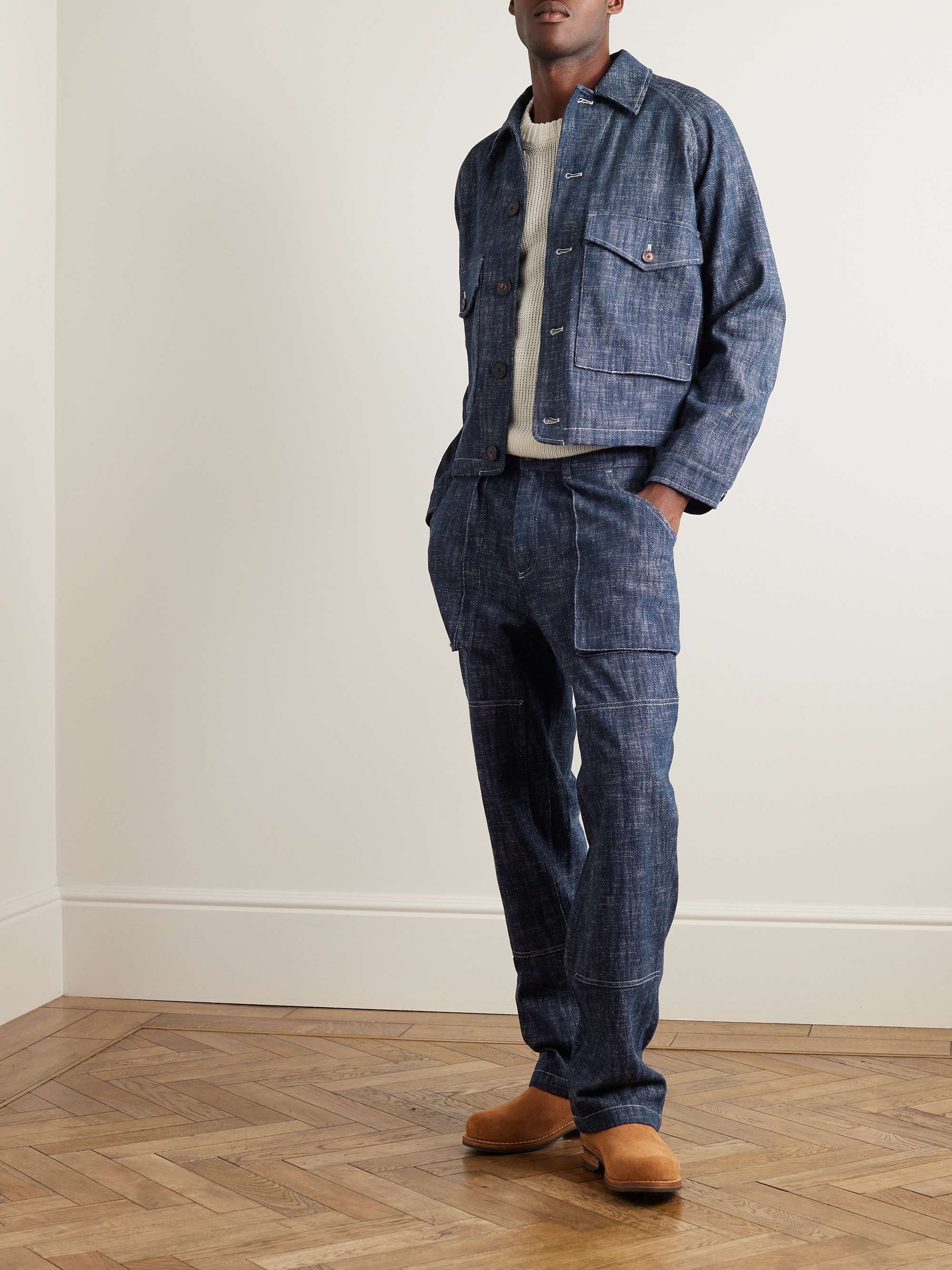 MILES LEON Dahlia Slim-Fit Cropped Denim Jacket for Men | MR PORTER