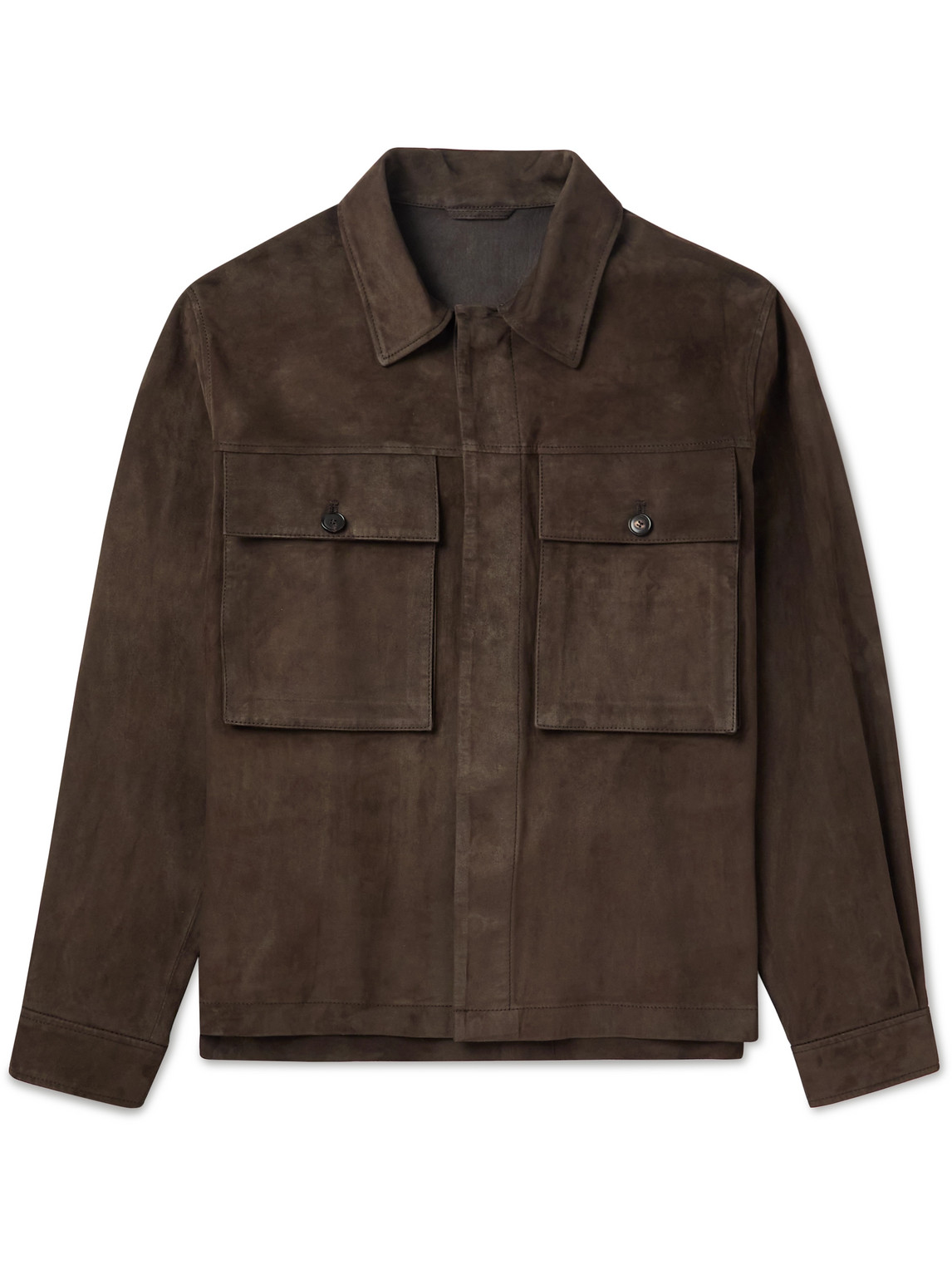 Miles Leon Suede Shirt Jacket In Brown