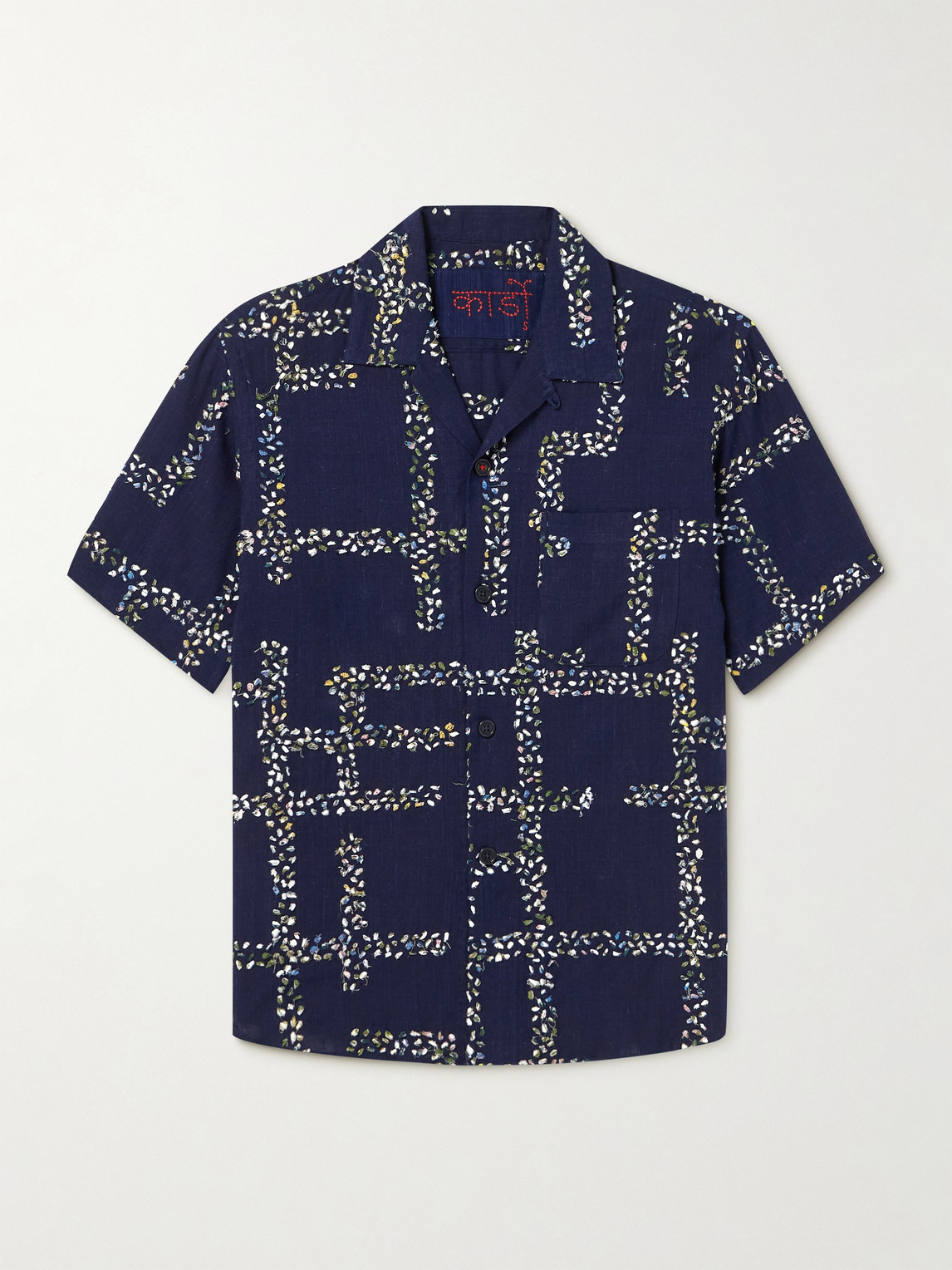Kardo – Convertible-Collar Embroidered Cotton Shirt