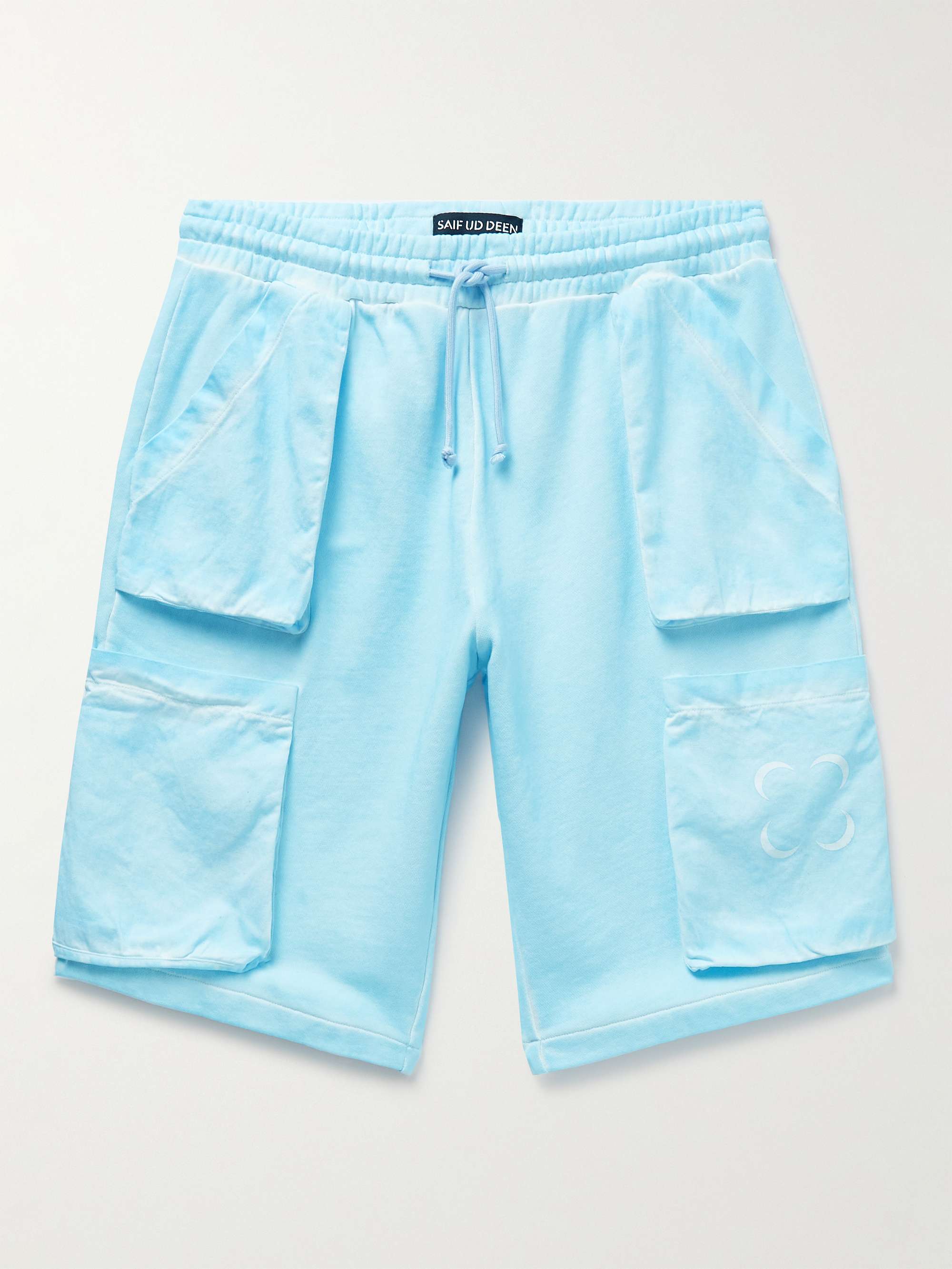 SAIF UD DEEN Straight-Leg Cold-Dyed Cotton-Jersey Drawstring Cargo Shorts  for Men | MR PORTER