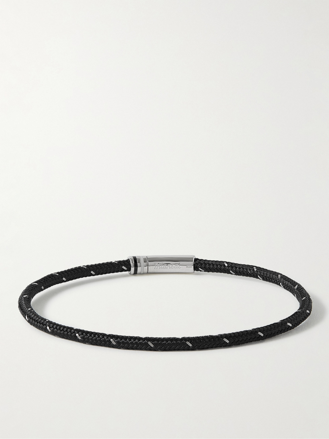 Shop Miansai Juno Rope And Sterling Silver Bracelet In Black