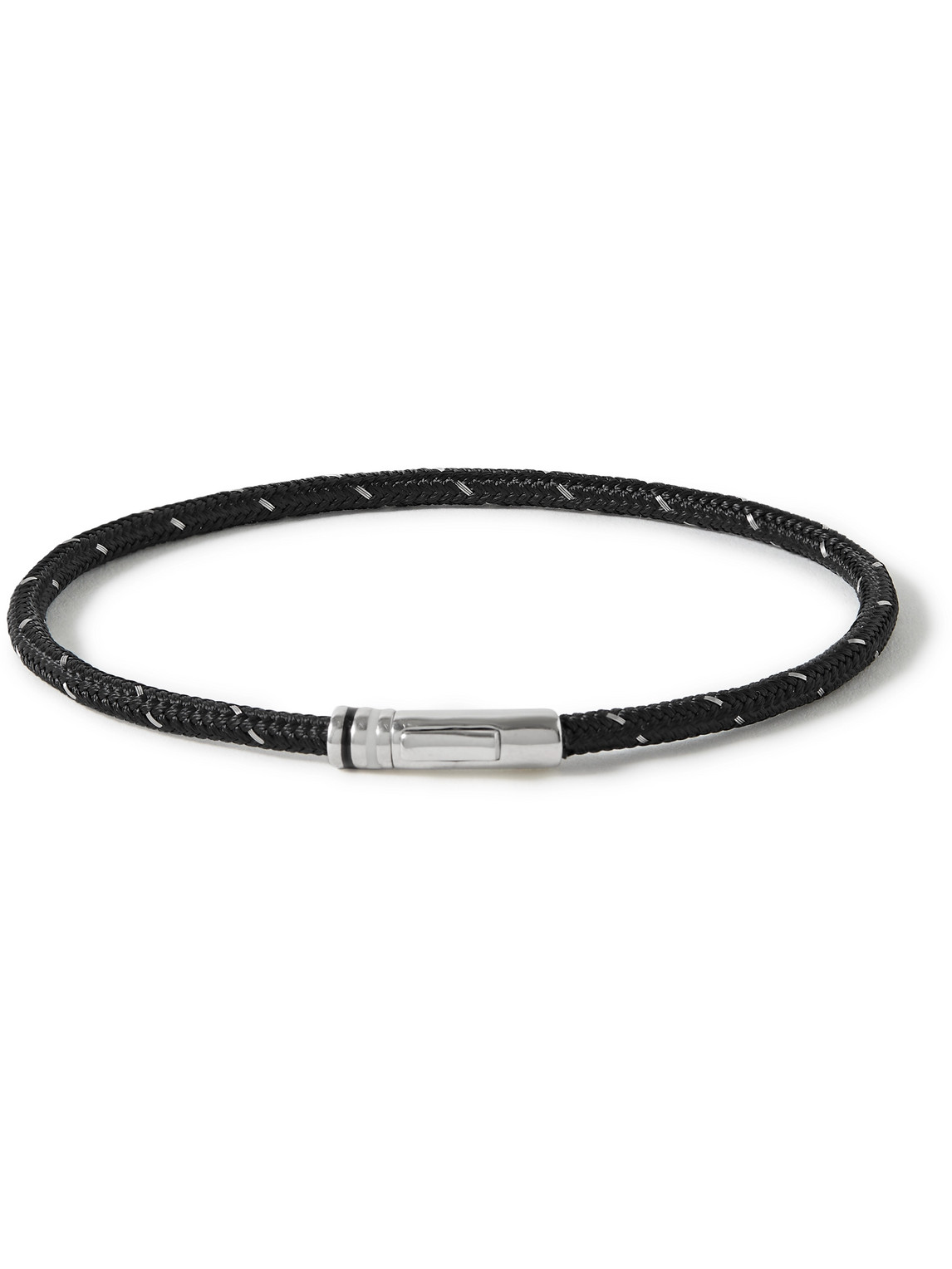 Miansai Juno Rope And Silver Bracelet In Black