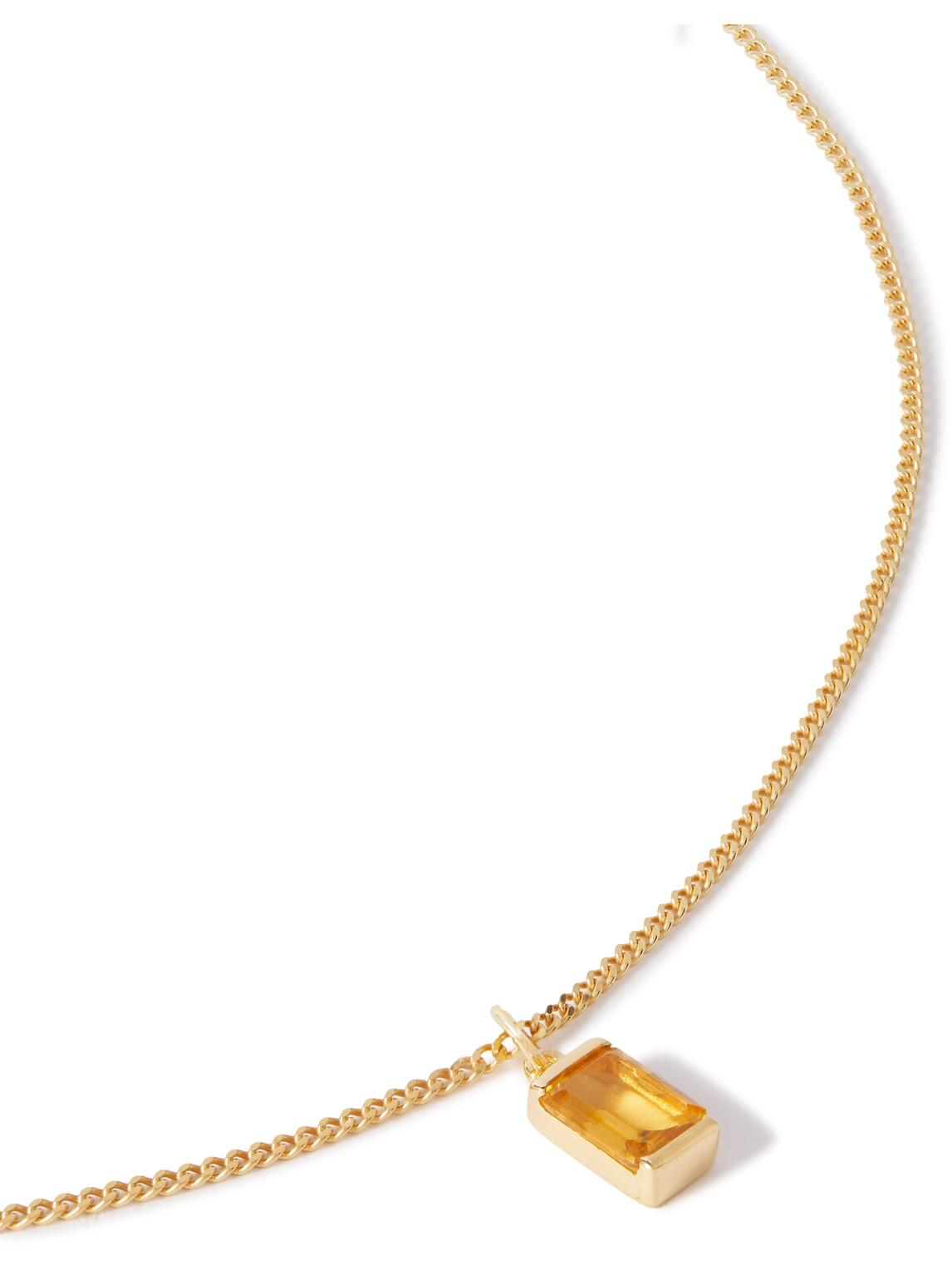 Miansai Gold Vermeil Citrine Pendant Necklace In Orange