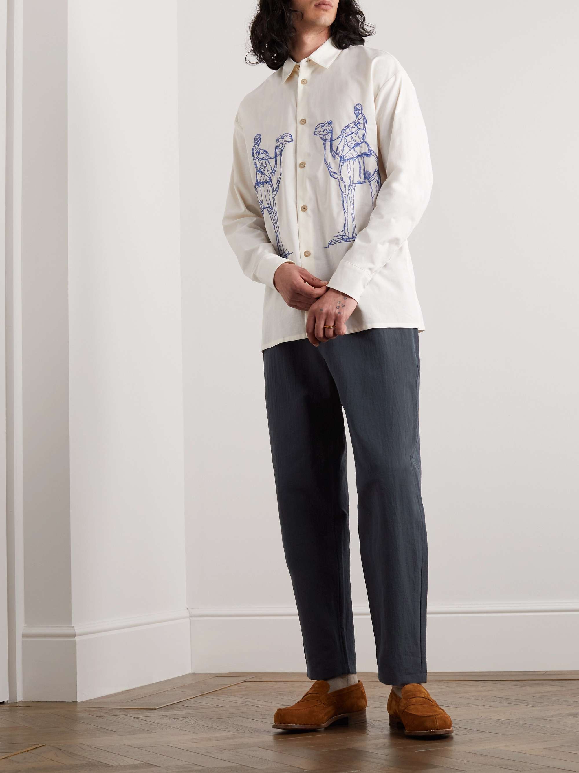 A KIND OF GUISE Banasa Straight-Leg Cotton and Linen-Blend Seersucker  Trousers for Men | MR PORTER