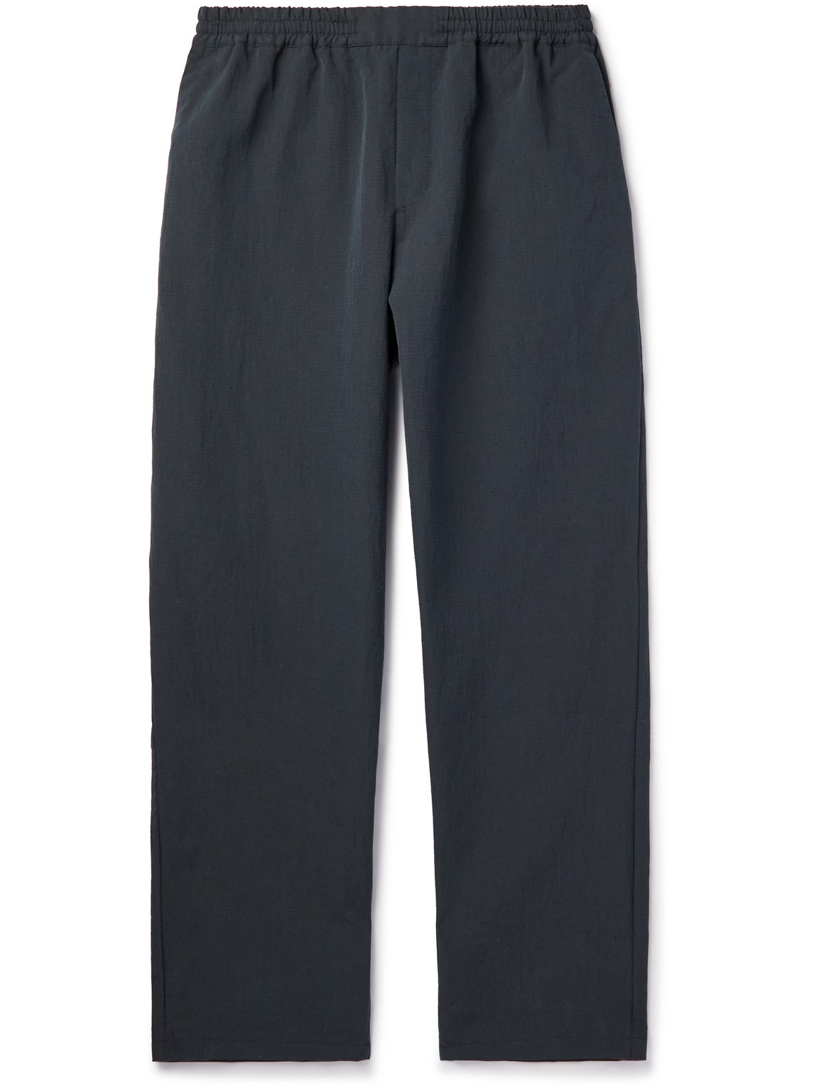 A KIND OF GUISE BANASA STRAIGHT-LEG COTTON AND LINEN-BLEND SEERSUCKER TROUSERS