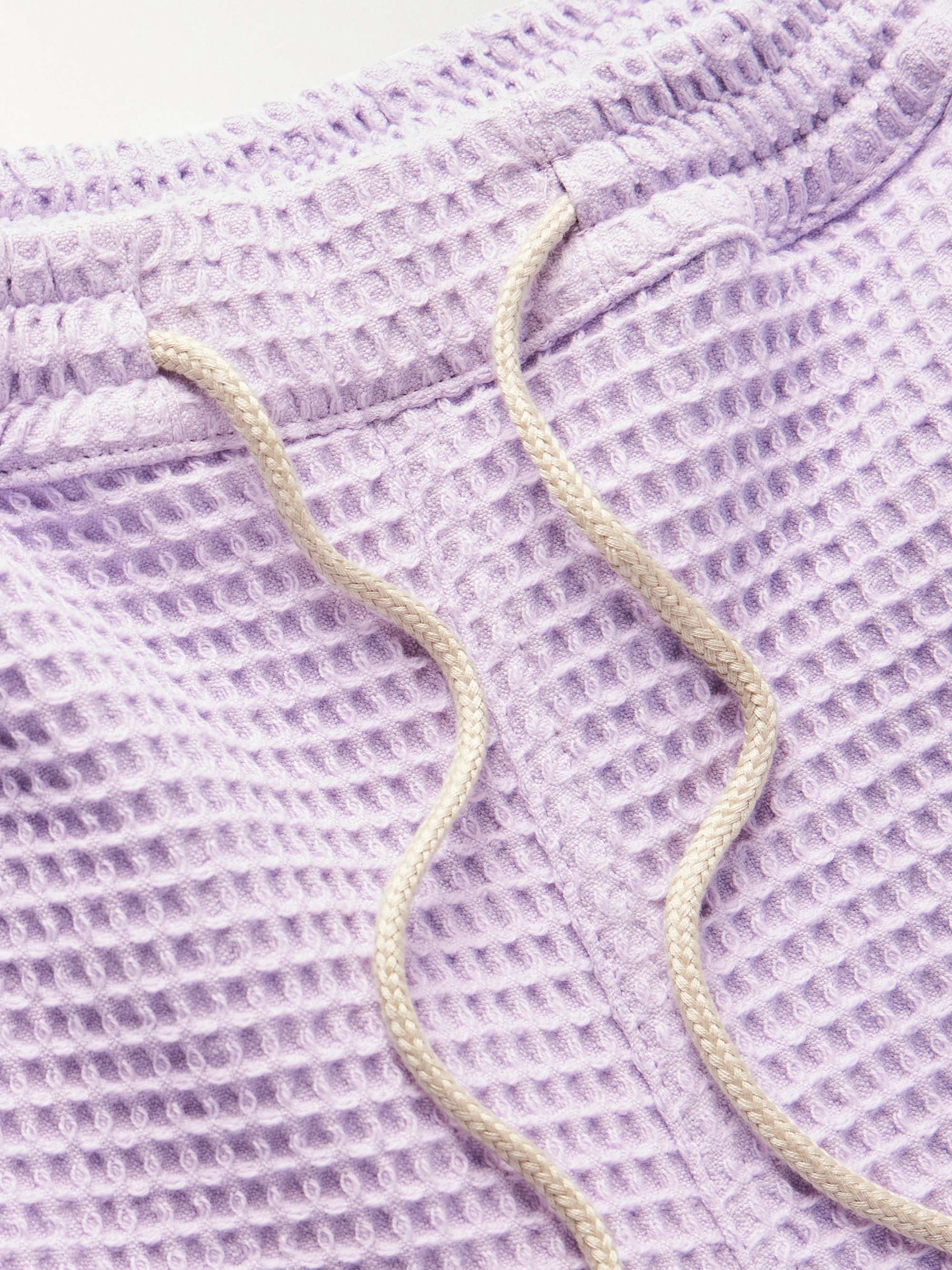 A KIND OF GUISE Volta Straight-Leg Waffle-Knit Cotton Drawstring Shorts