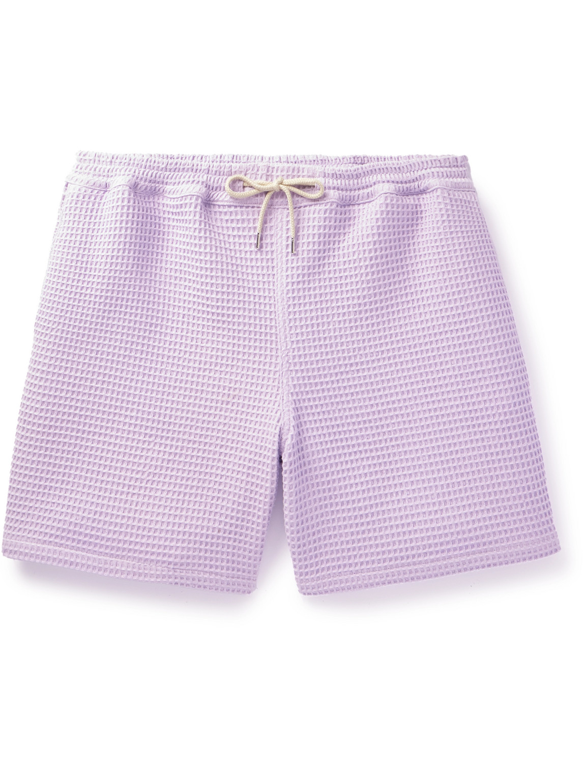 Volta Straight-Leg Waffle-Knit Cotton Drawstring Shorts