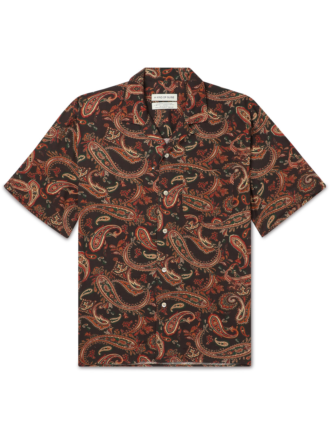 A Kind Of Guise Gioia Convertible-collar Paisley-print Crepe Shirt In Red