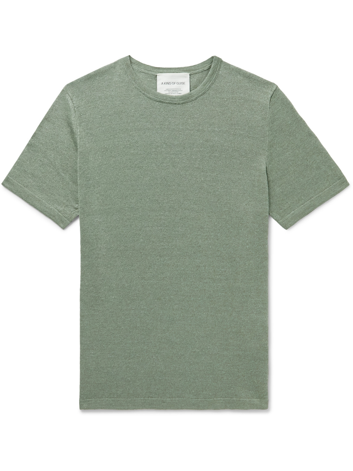 A Kind Of Guise Hamdi Linen And Merino Wool-blend T-shirt In Green