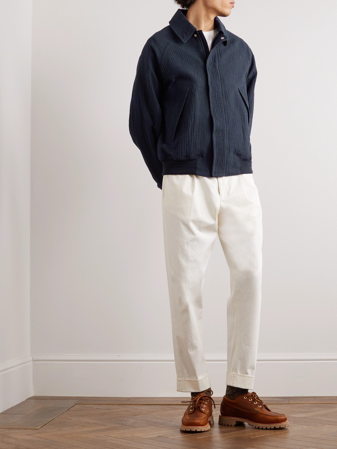 A Kind Of Guise Bassel Cotton and Linen-Blend Bomber Jacket