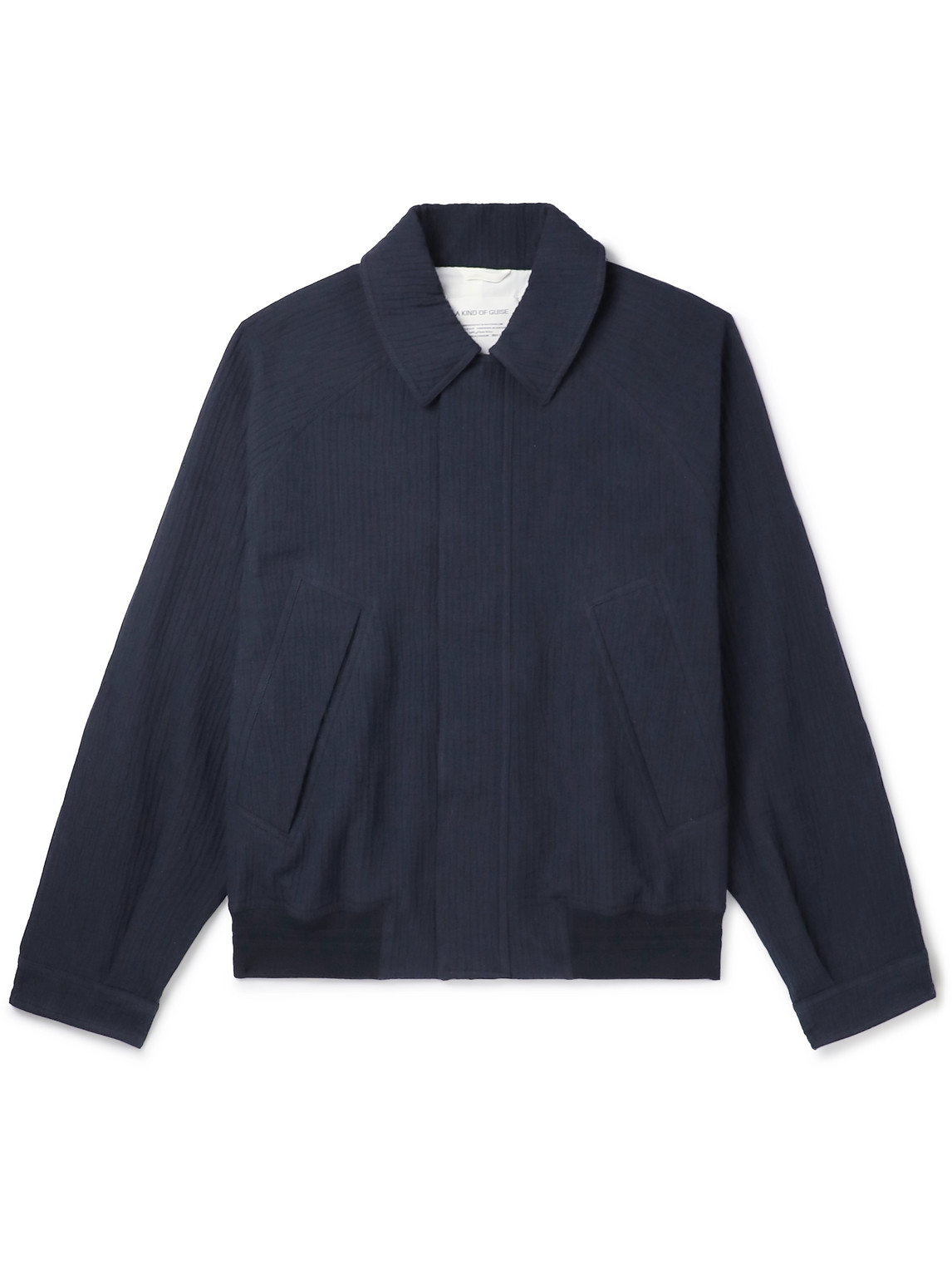 A Kind Of Guise Bassel Cotton And Linen-blend Bomber Jacket In Blue