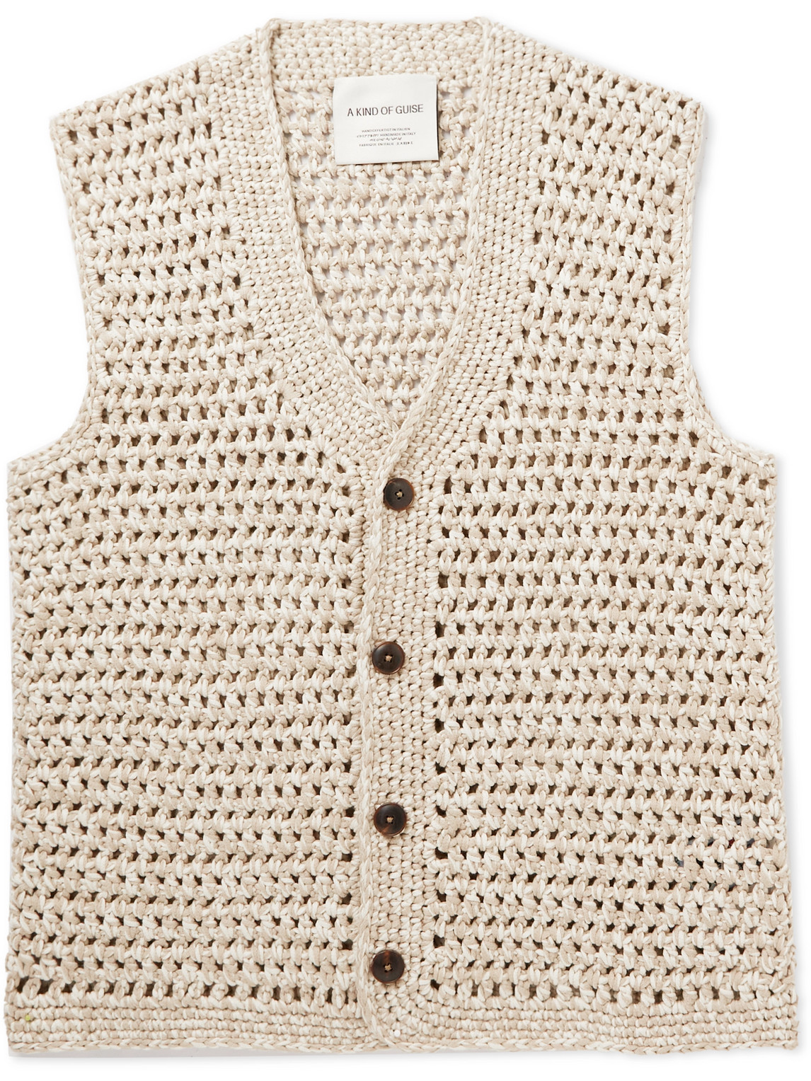 A Kind Of Guise Haroun Crocheted Cotton Sweater Vest In Neutrals