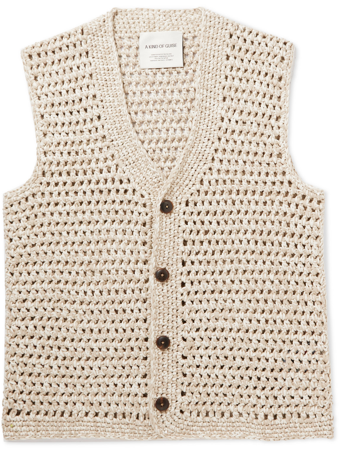 A Kind Of Guise Haroun Crocheted Cotton Sweater Vest In Neutrals
