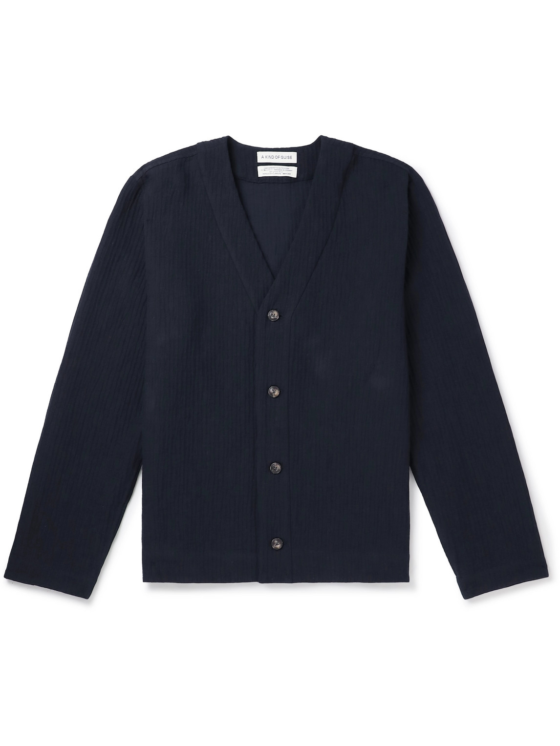 A Kind Of Guise Kura Cotton And Linen-blend Cardigan In Blue